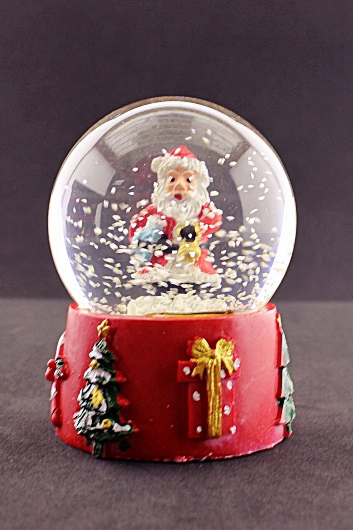 Deco Elit Merry Christmas Noel Baba Tasarımlı 9 Cm Orta Boy Işıklı Kar Küresi 1b