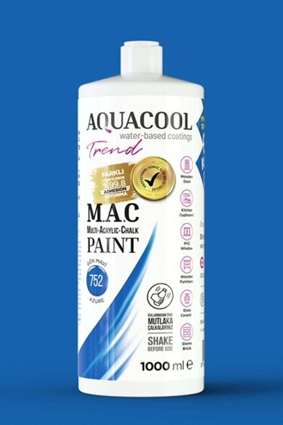 Aquacool Trend Mac Boya 752 Gök Mavi 1000ml