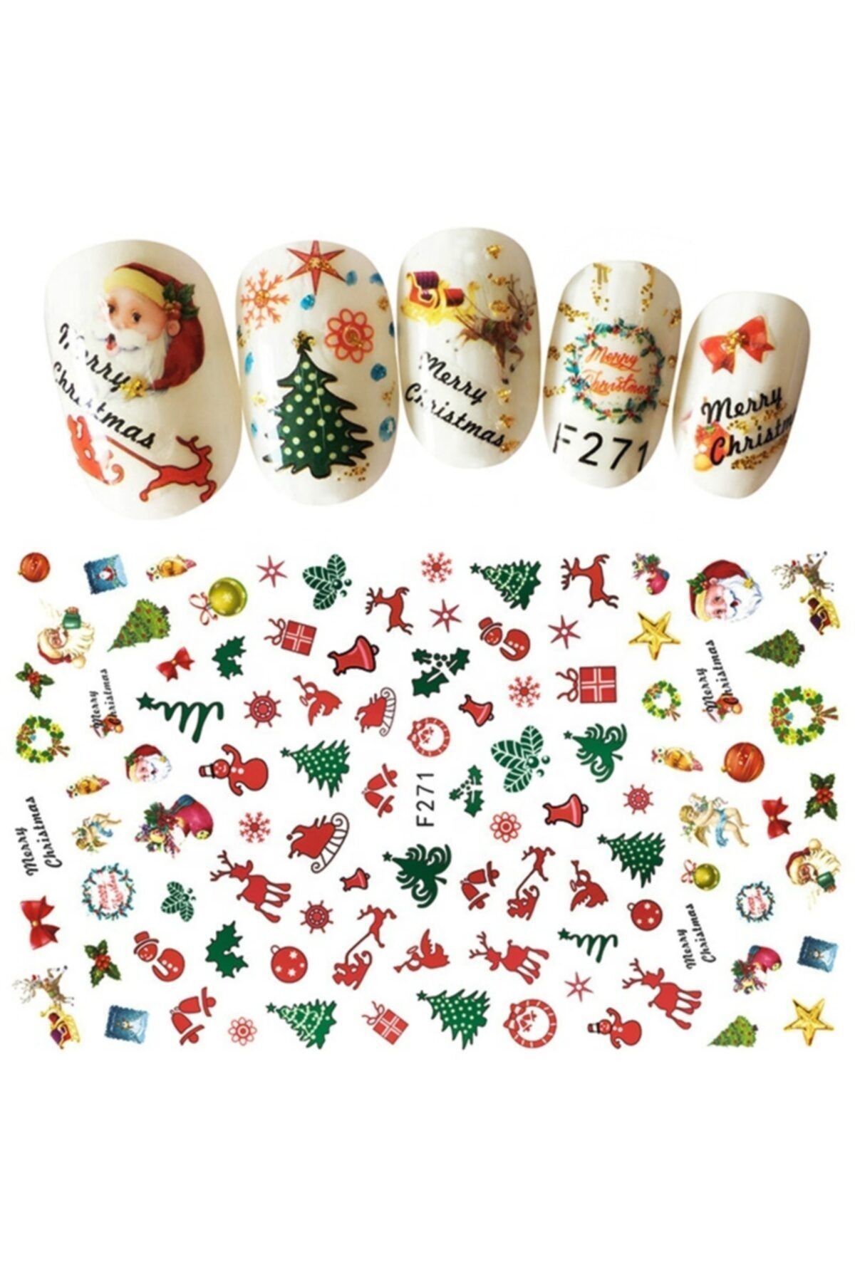 POP Beauty Nail Art Tırnak Süsleme Sticker, Christmas(yılbaşı), Tırnak Dövmesi, Tırnak Tattoo
