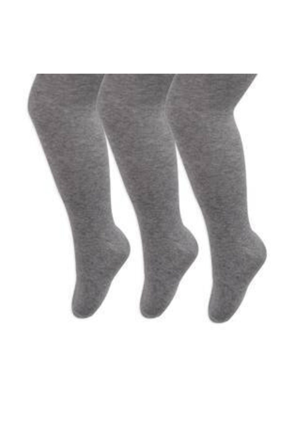İpek Class Kız Çocuk Pamuklu Külotlu Çorap 3'lü Gri
