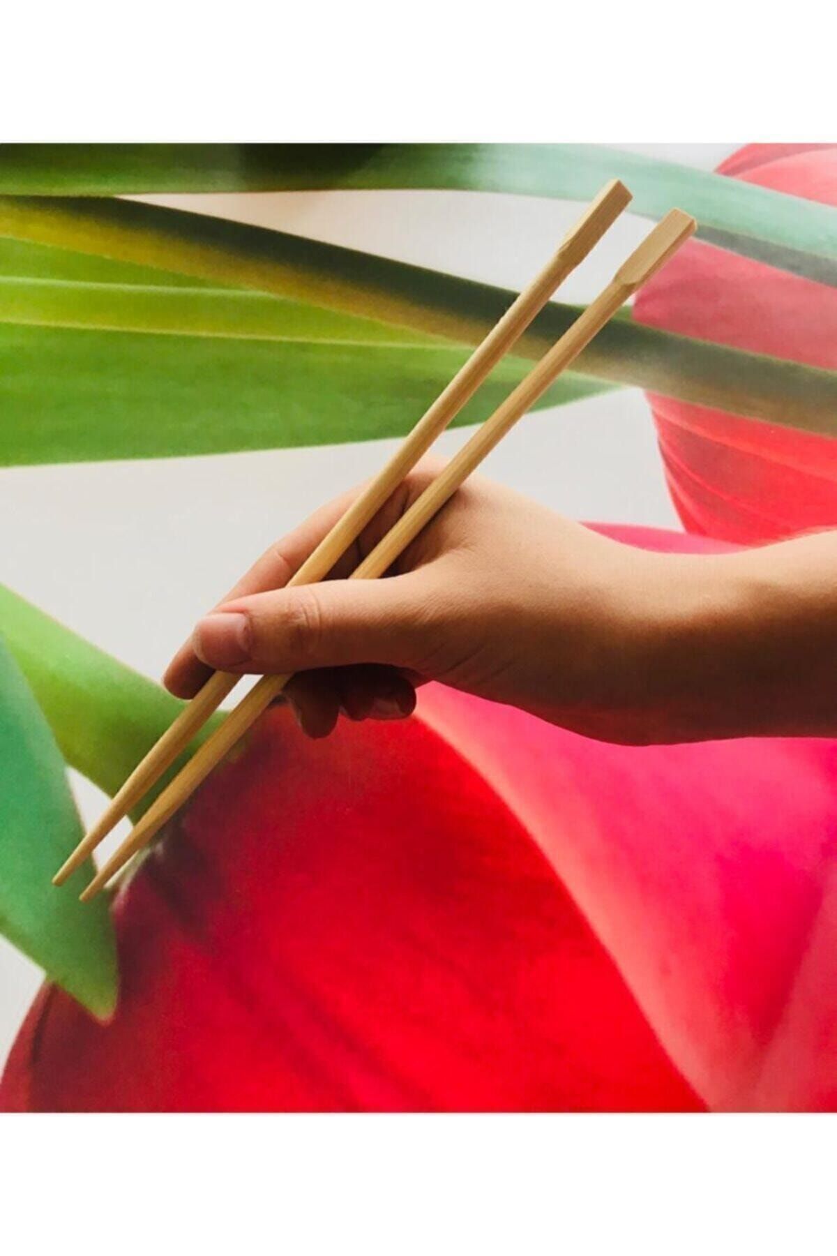 Genel Markalar Bamboo Chopsticks 2'li Yıkanabilir Çin Yemek Çubuğu