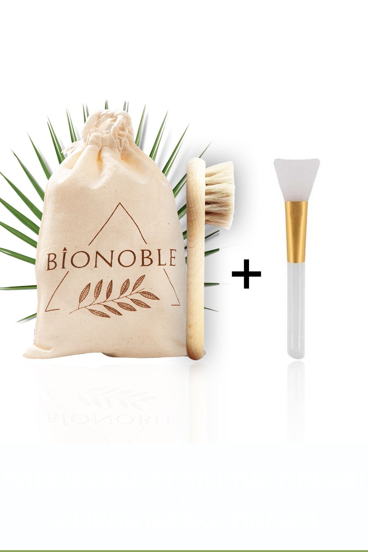 Bionoble Doğal At Kılı Yüz Fırçası + Silikon Maske Fırçası