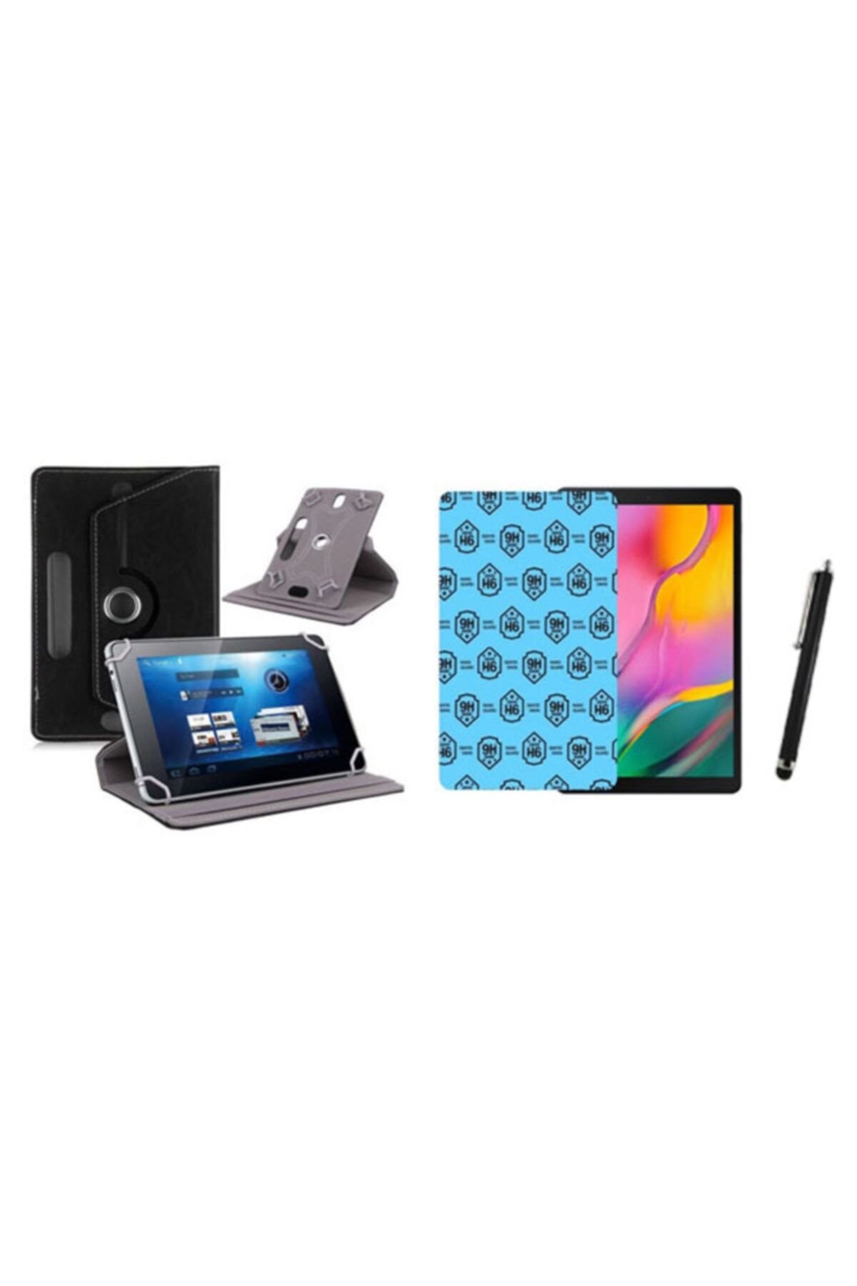 AYVAZAKSESUAR Sunny Sn7014m Uyumlu Set Universal Tablet Kılıfı Nano Ekran Koruyucu+kalem