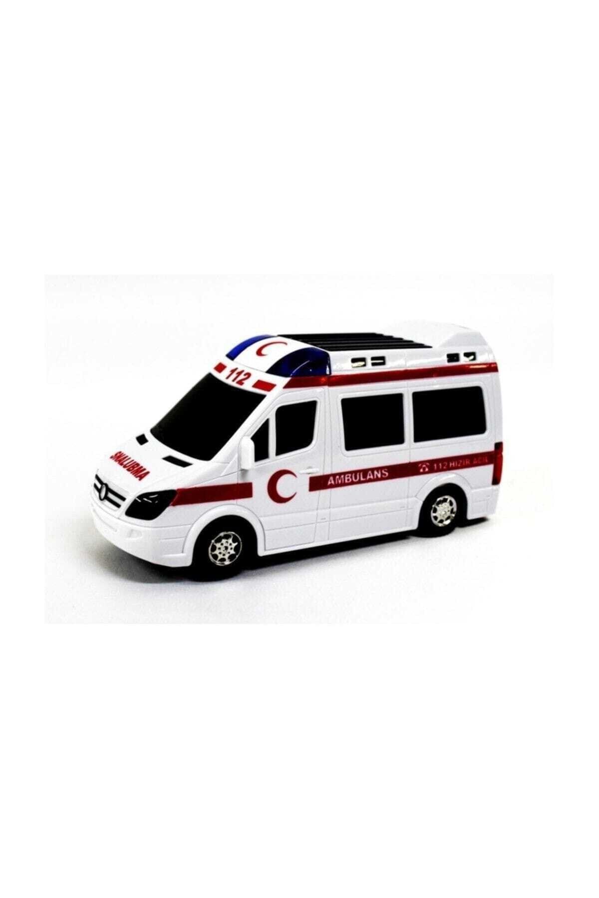 Ararat Oyuncak Ambulans Büyük Boy 112 Acil Sirenli Işıklı Yerde Otomatik Giden Sesli