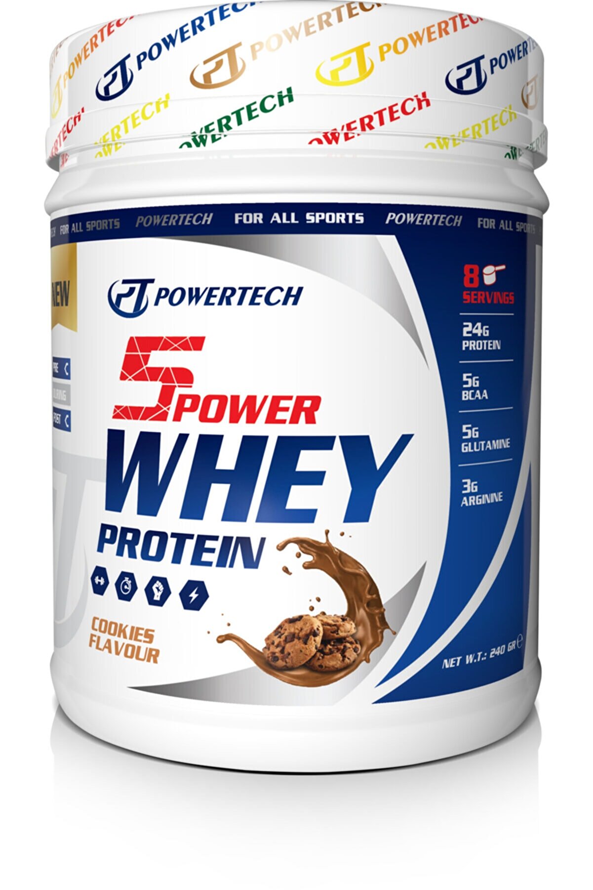 POWERTECH 5power Whey Protein 240 gr Kurabiye Aromalı Protein Tozu