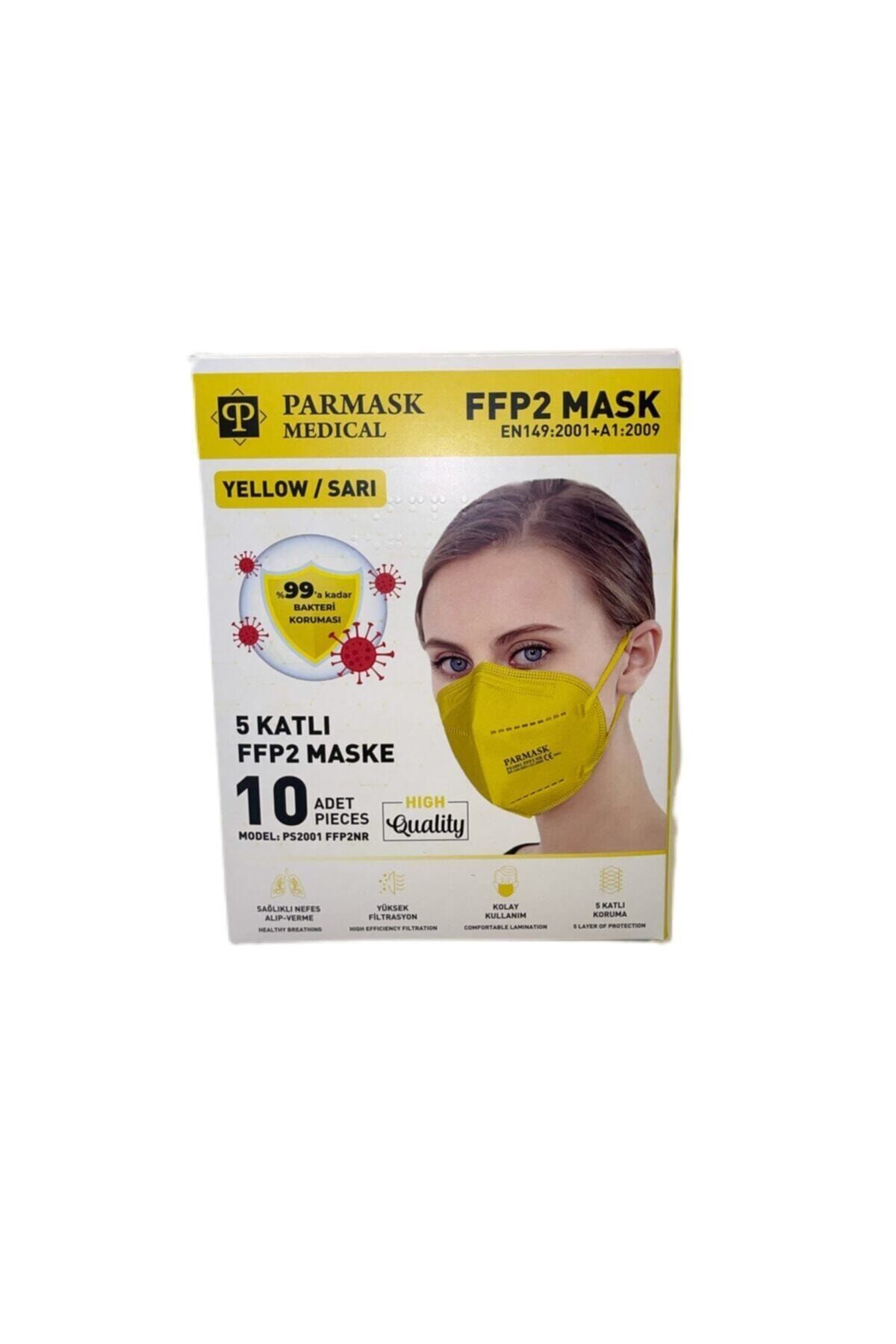 PARMASK MEDİKAL Ffp2 Maske Sarı 10'lu
