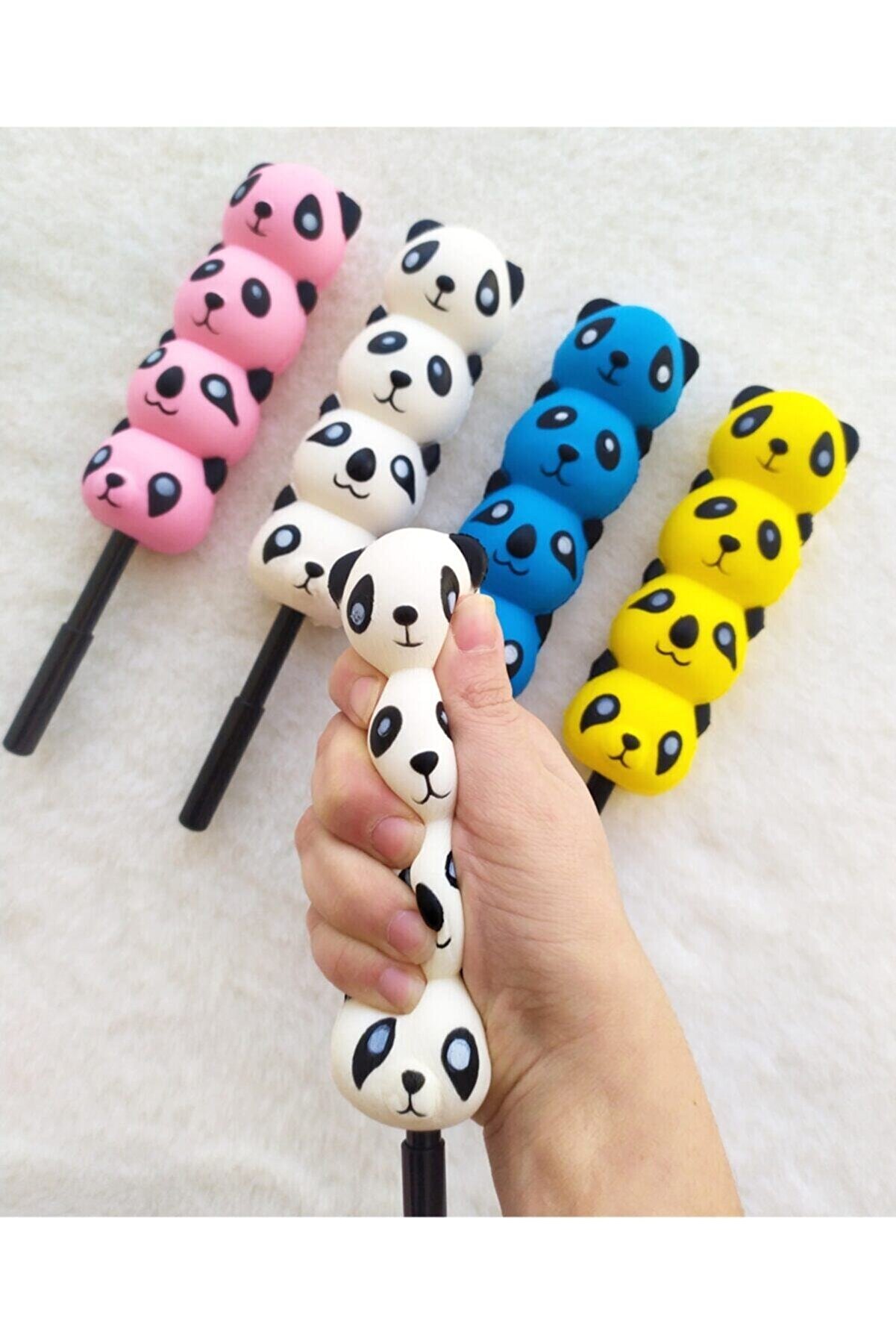 Pembe Çarşı Renkli Panda Squishy Kalem 1 Adet