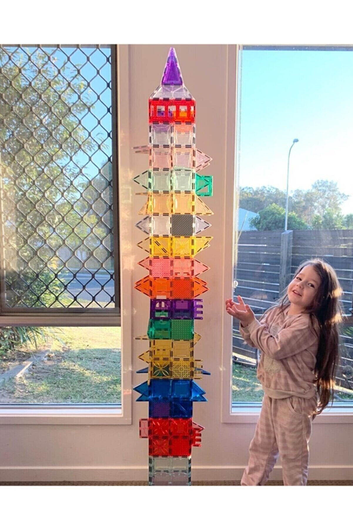 BİLMİŞ ÇOCUK Mıknatıslı Magnetik Lego Yapı Blokları 2 Araba Parçalı (124 Parça )