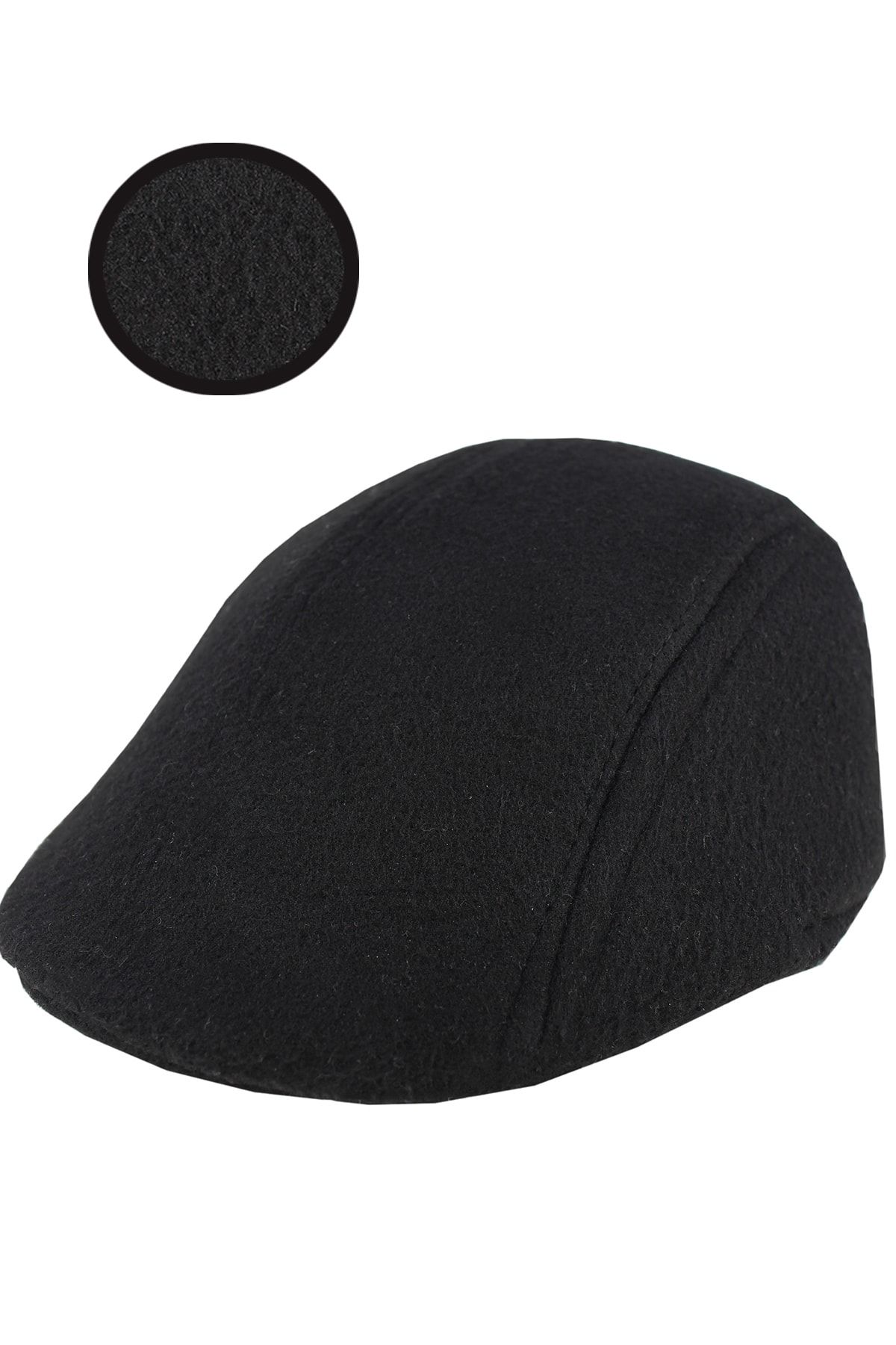 Varetta Erkek Kasket Kaşmir Yünlü Siyah Kışlık Kulaklı Şapka