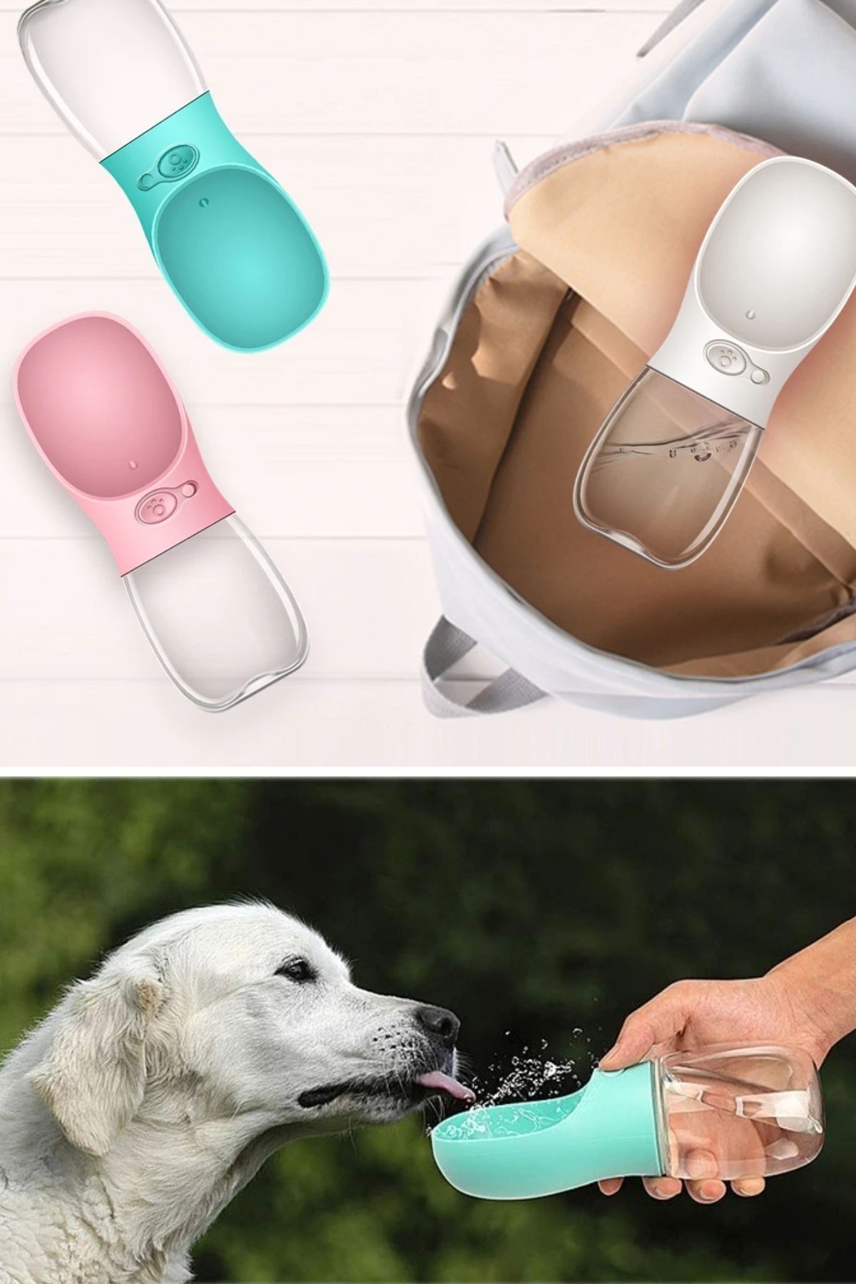 Buffer ® Taşınabilir Evcil Hayvan Suluğu Seyahat Kabı Kilitlenebilen Su Sızdırmaz Kap 350 ml
