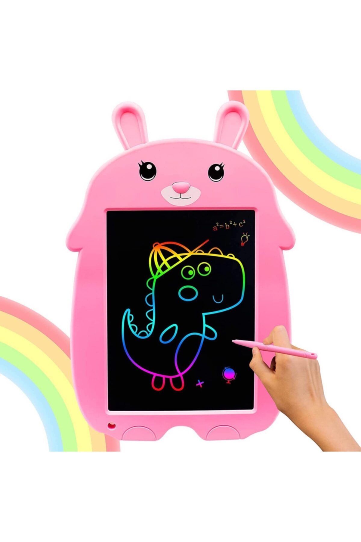 SolinpaTech Pembe 9 Inç Tavşan Renkli Ekran Lcd Çizim Yazı Tableti Digital Kalemli Grafik Yazma Eğitim Tahtası