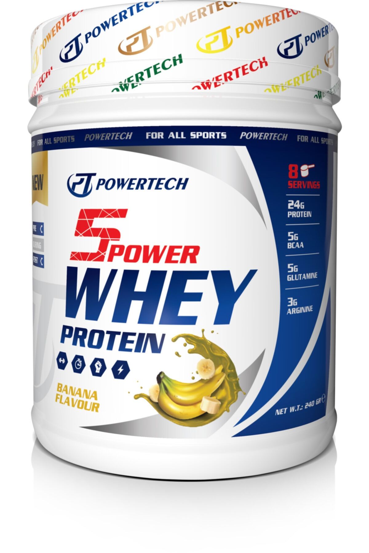POWERTECH 5power Whey Protein 240 Gr Muz Aromalı Protein Tozu