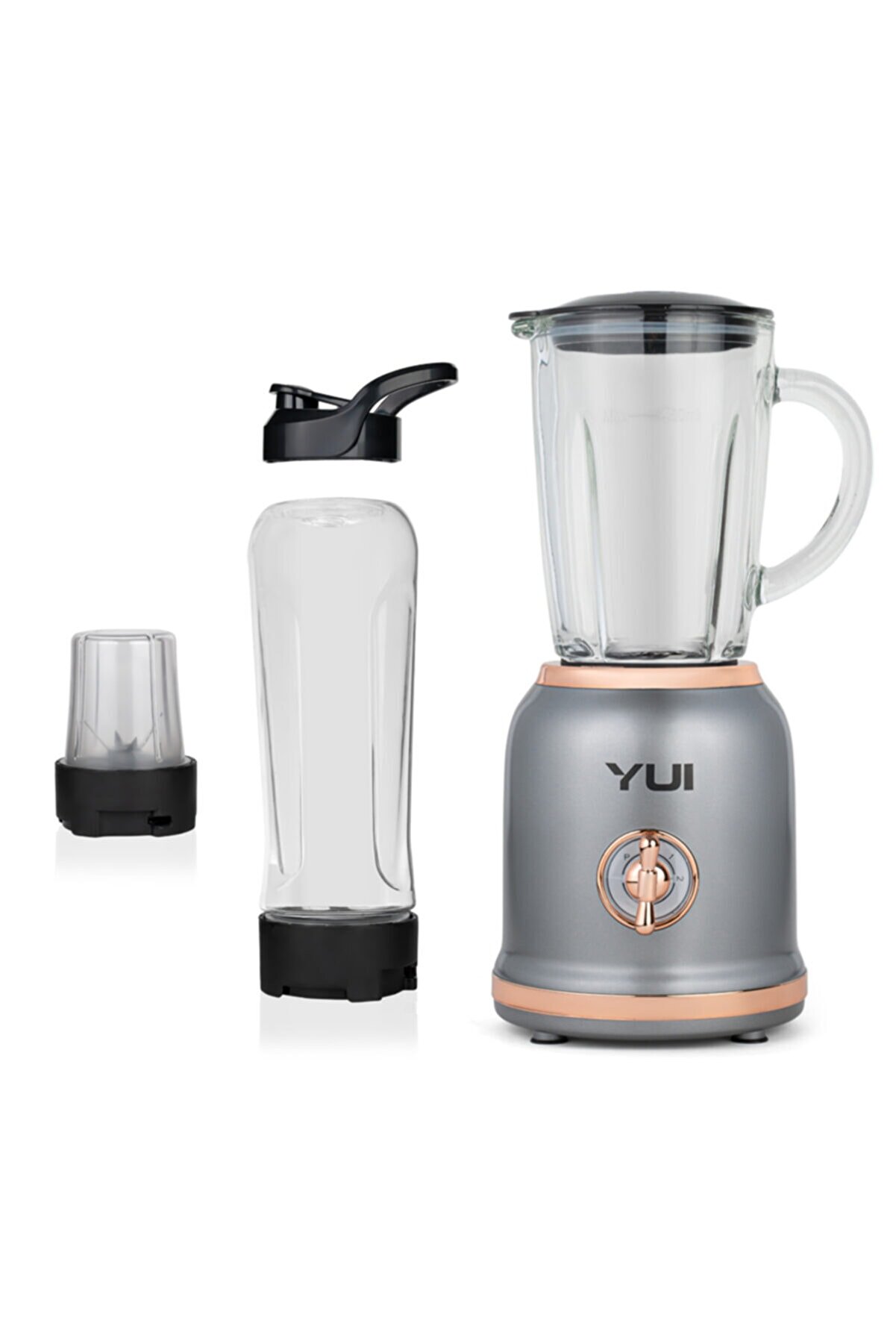 Yui M18 3'ü 1 Arada Retro Smoothie Blender Seti Gri(YUI TÜRKİYE