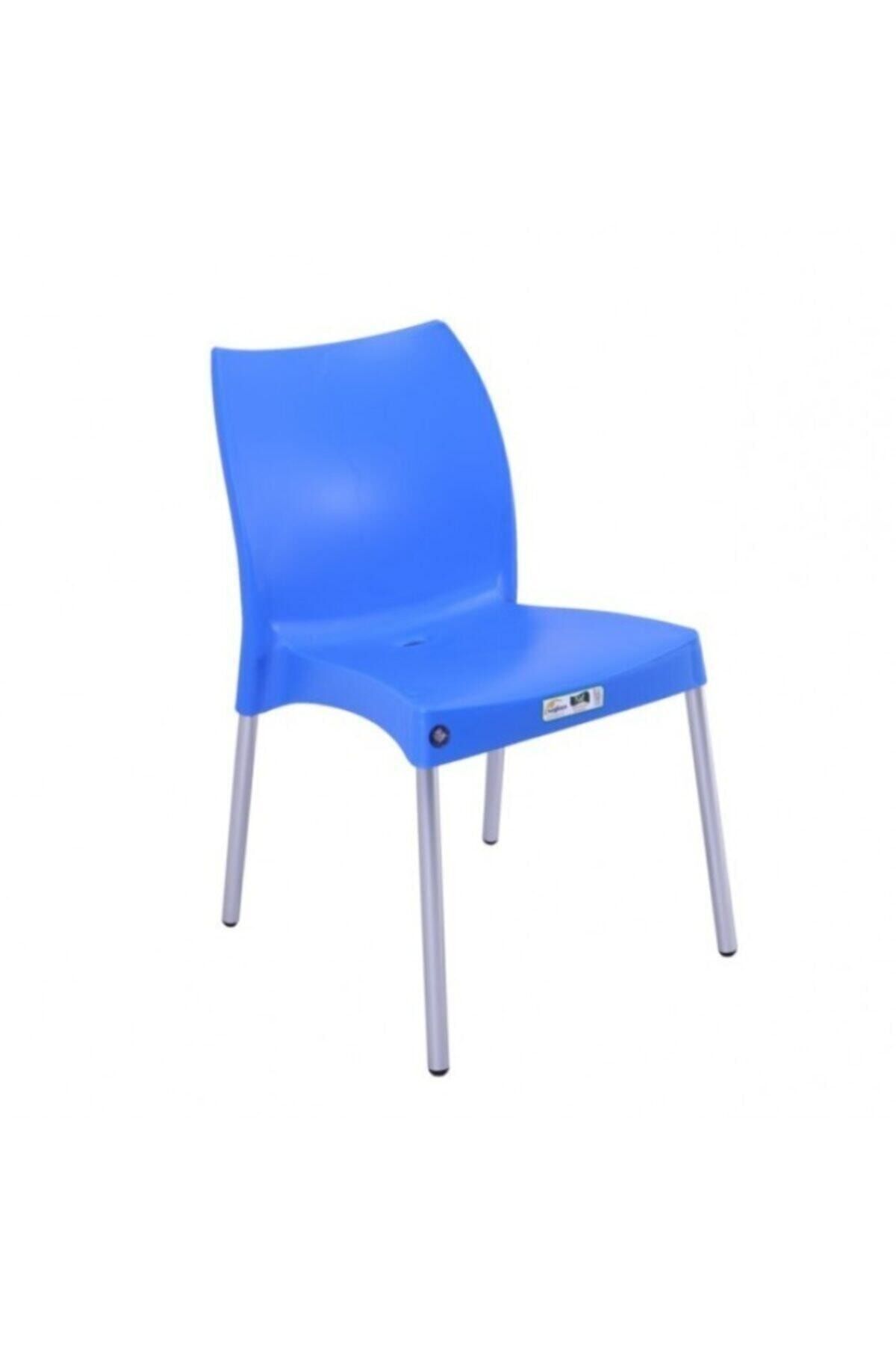 Mandella Nil Sandalye (2 ADET) Alüminyum Ayaklı Mavi