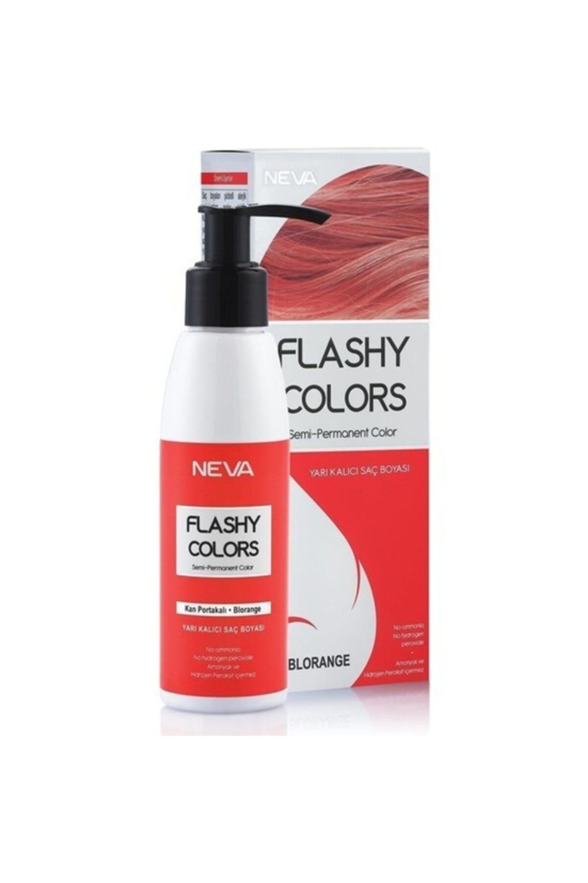 Neva Flashy Colors Direkt Uygulanan Saç Boyası 100ml Set Kan Portakalı - Blorange