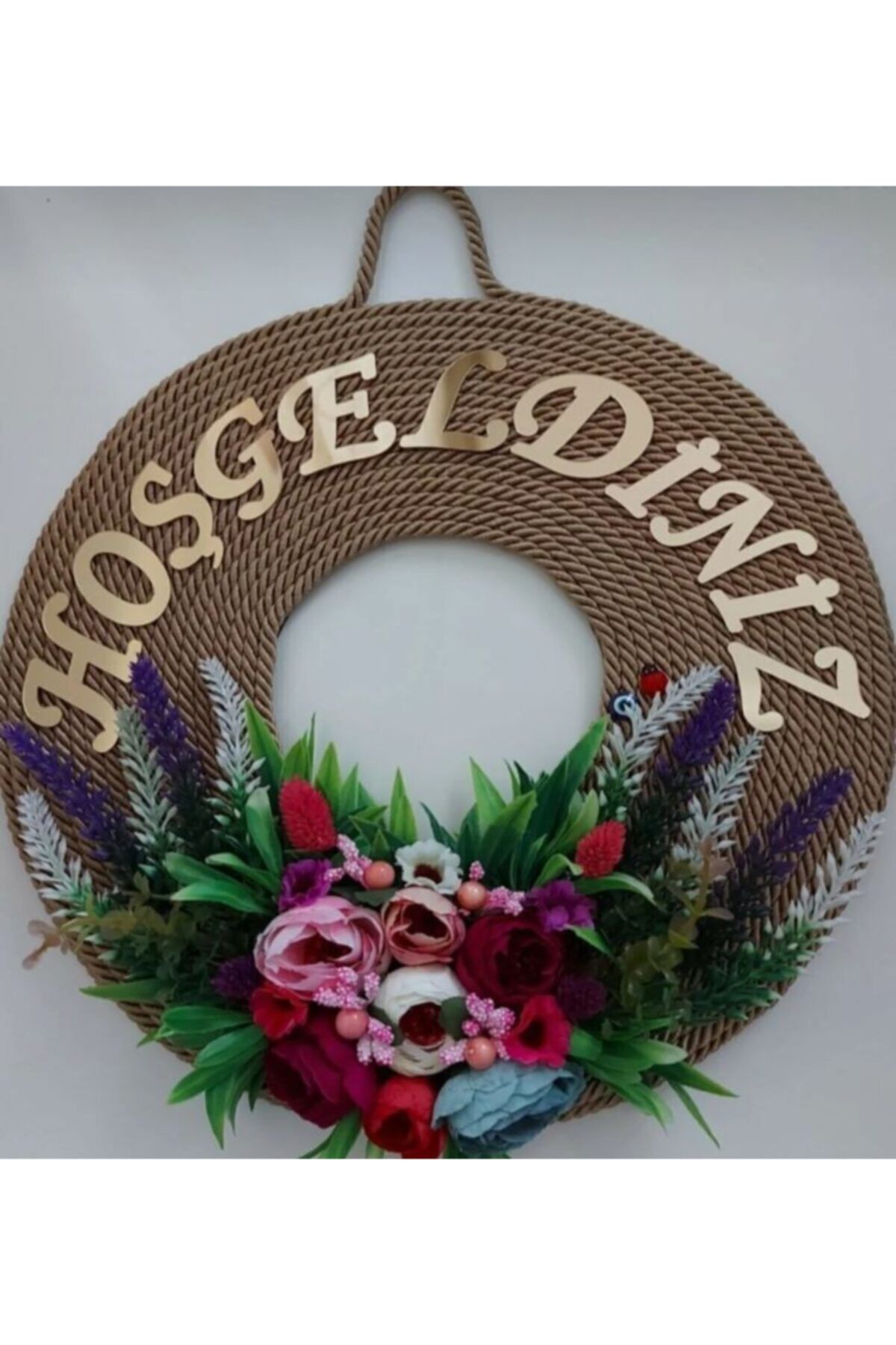 Yumak Dekor Grup Kapı Süsü Hoşgeldiniz Yazılı Çiçek Süslemeli Ev