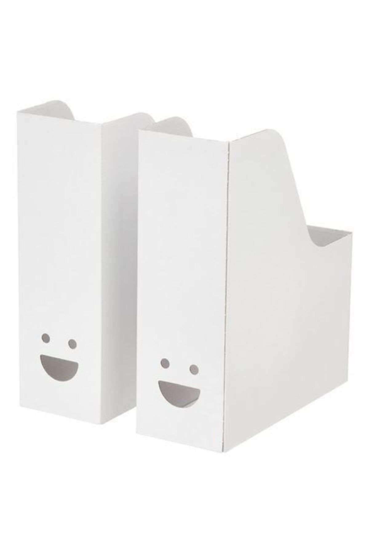 IKEA Tjabba Gülen Yüz 2 Li Set Beyaz Kutu Klasör Dosyalık Magazinlik Evrak Dergi Dosyası 2 Adet
