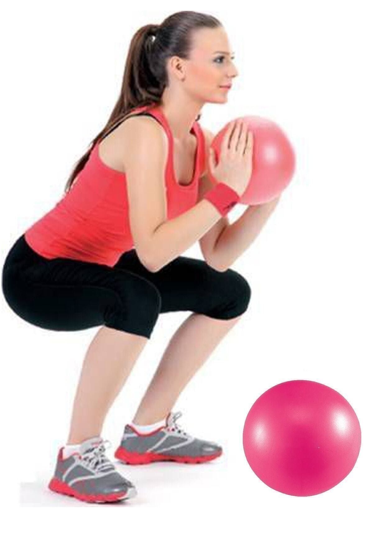 AYLA STAND Delux Pembe Pilates Topu Jimnastik Yoga Plates Egzersiz Topu - Pembe 20 Cm