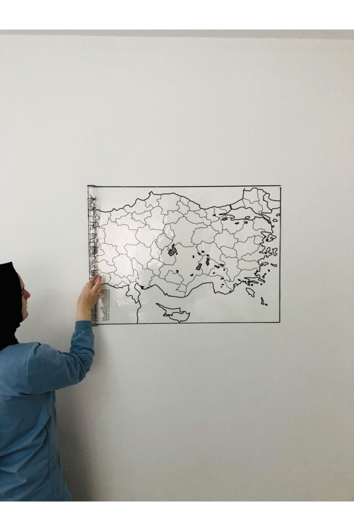 Tutunabilir Kağıt Türkiye Haritası Akıllı Kağıt Tahta 110x56 Cm Yazı Tahtası Kalem Duvara,cama,tahtaya Uygulanır