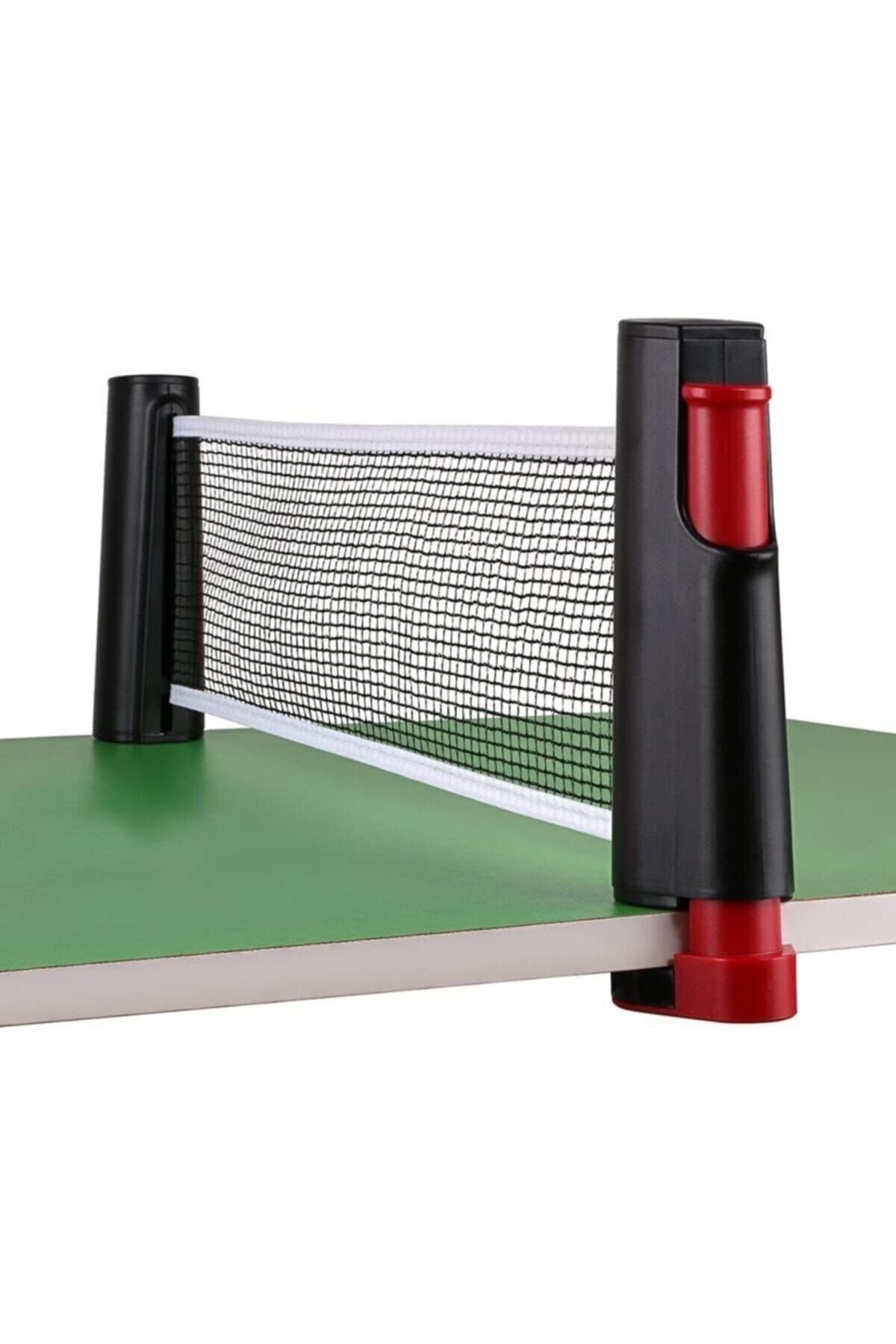 Clifton Kırmızı Siyah Tüm Masalara Uyumlu Mekanizmalı Masa Tenisi Filesi 2 Raket 3 Top Set