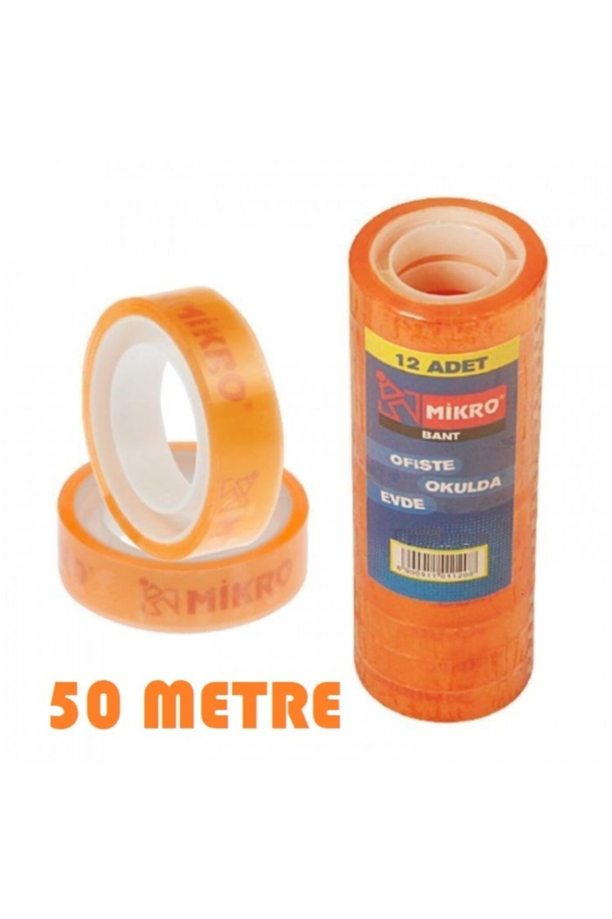 Mikro Şeffaf Para Bandı 50 Metre 12'li