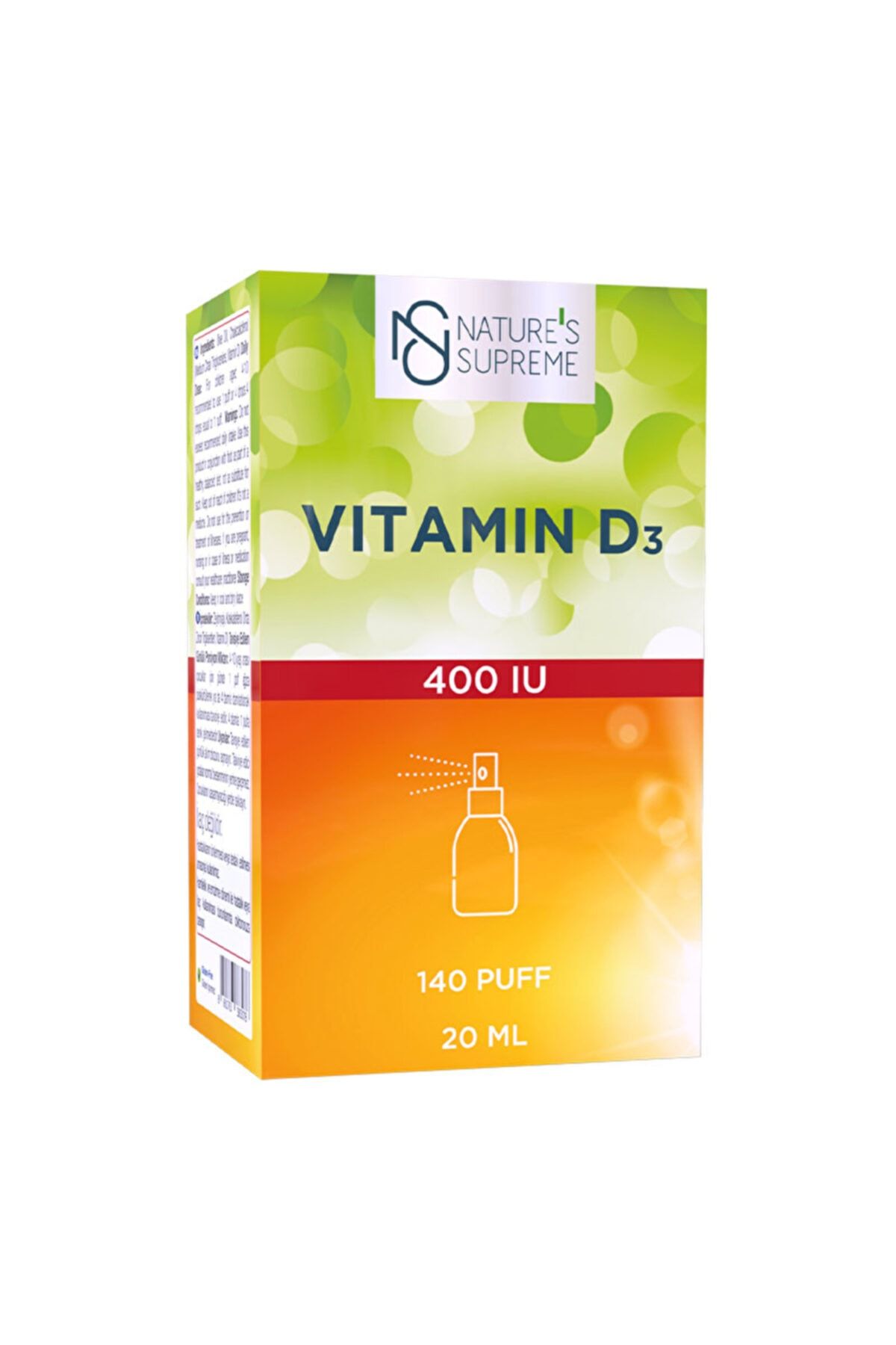 Natures Supreme Vitamin D3 400 Iu 20 ml Sprey & Damla