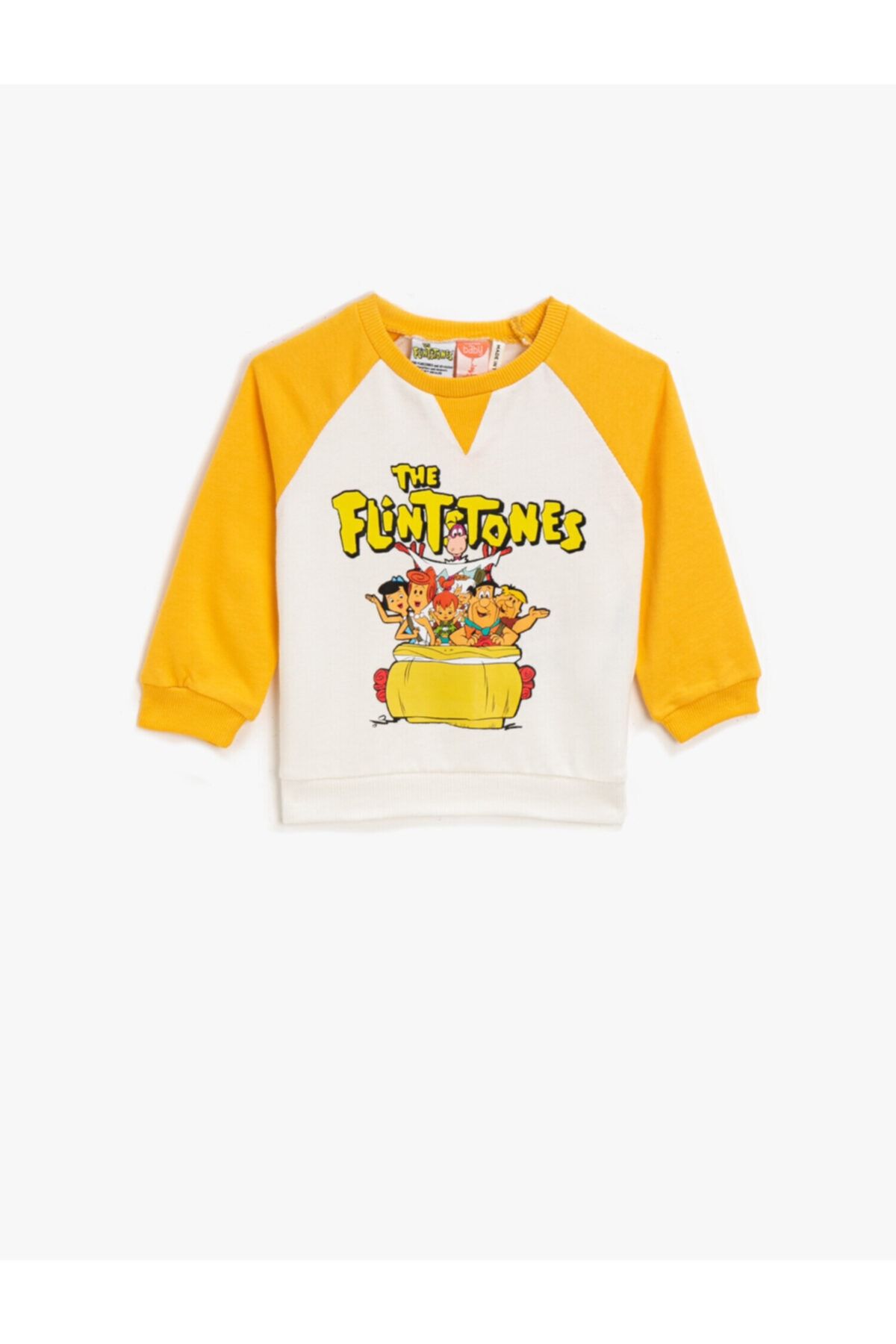 Koton Erkek Bebek The Flintstones Lisanslı Baskılı Turuncu Sweatshirt 1kmb18754tk