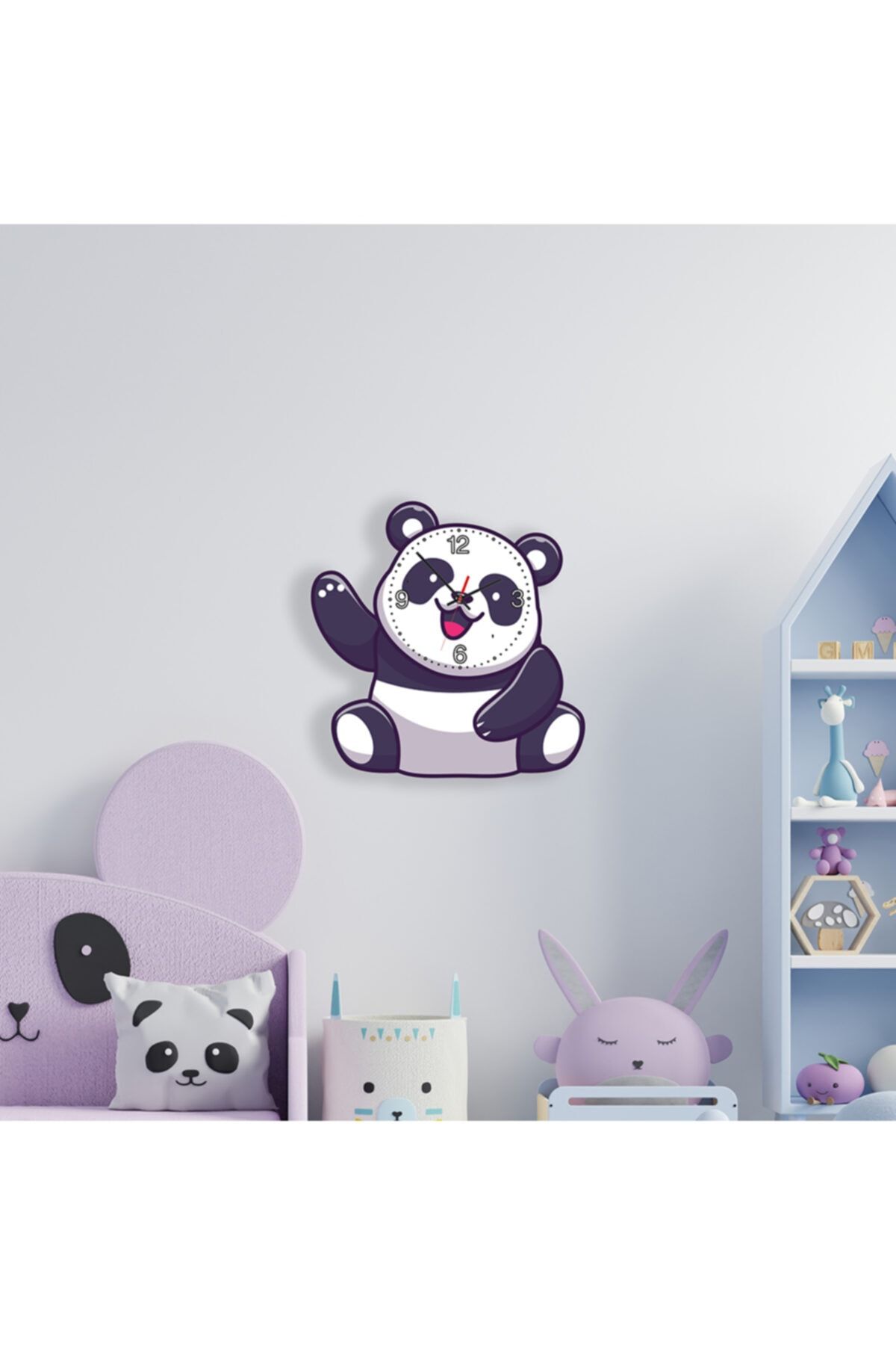 MaveraShop Özel Panda Tasarımlı Saat