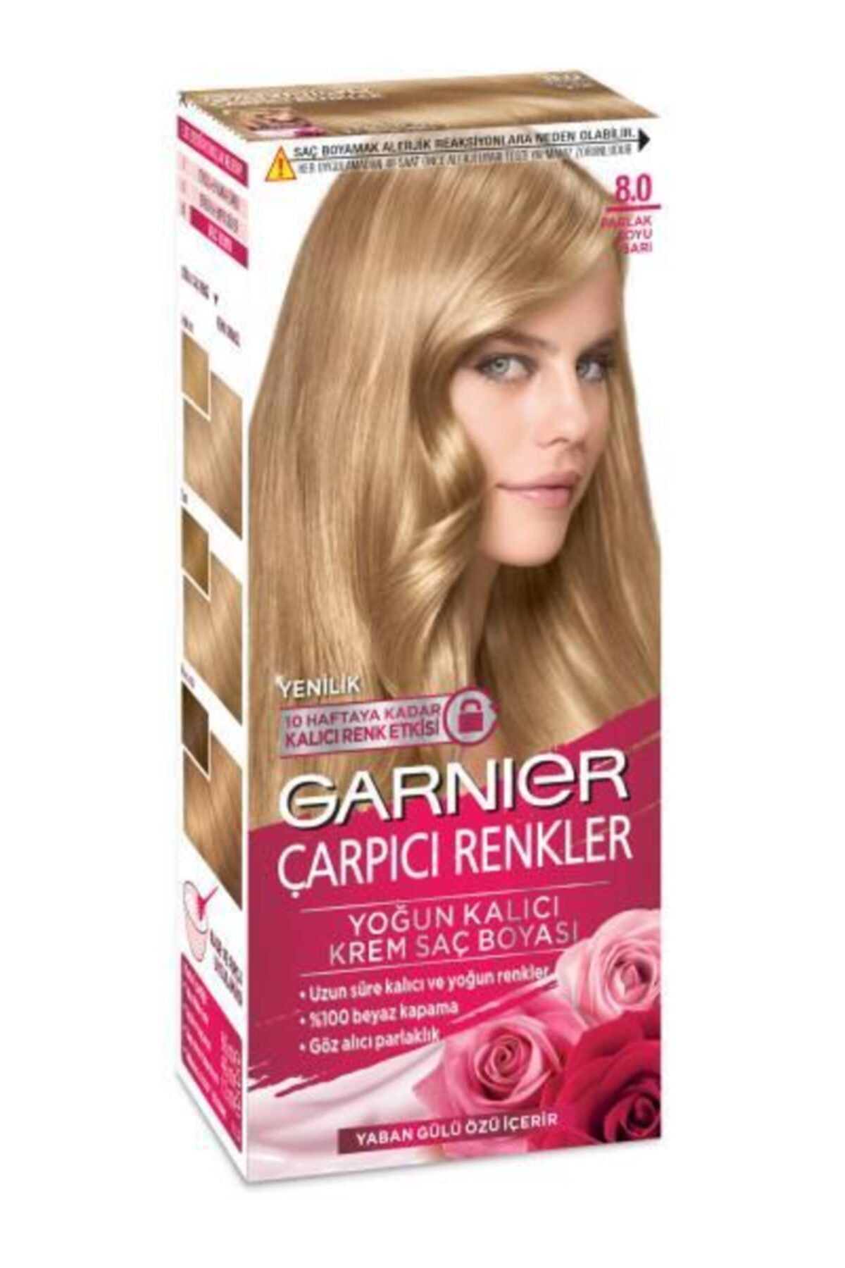 Garnier Çarpıcı Renkler Krem Saç Boyası - 8.0 Parlak Koyu Sarı