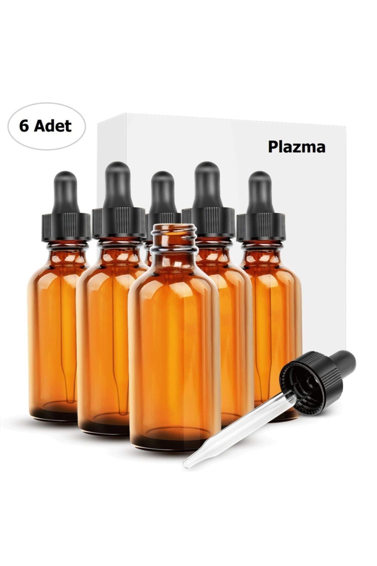 Plazma Damlalıklı Amber Şişe 30ml X 6 Adet