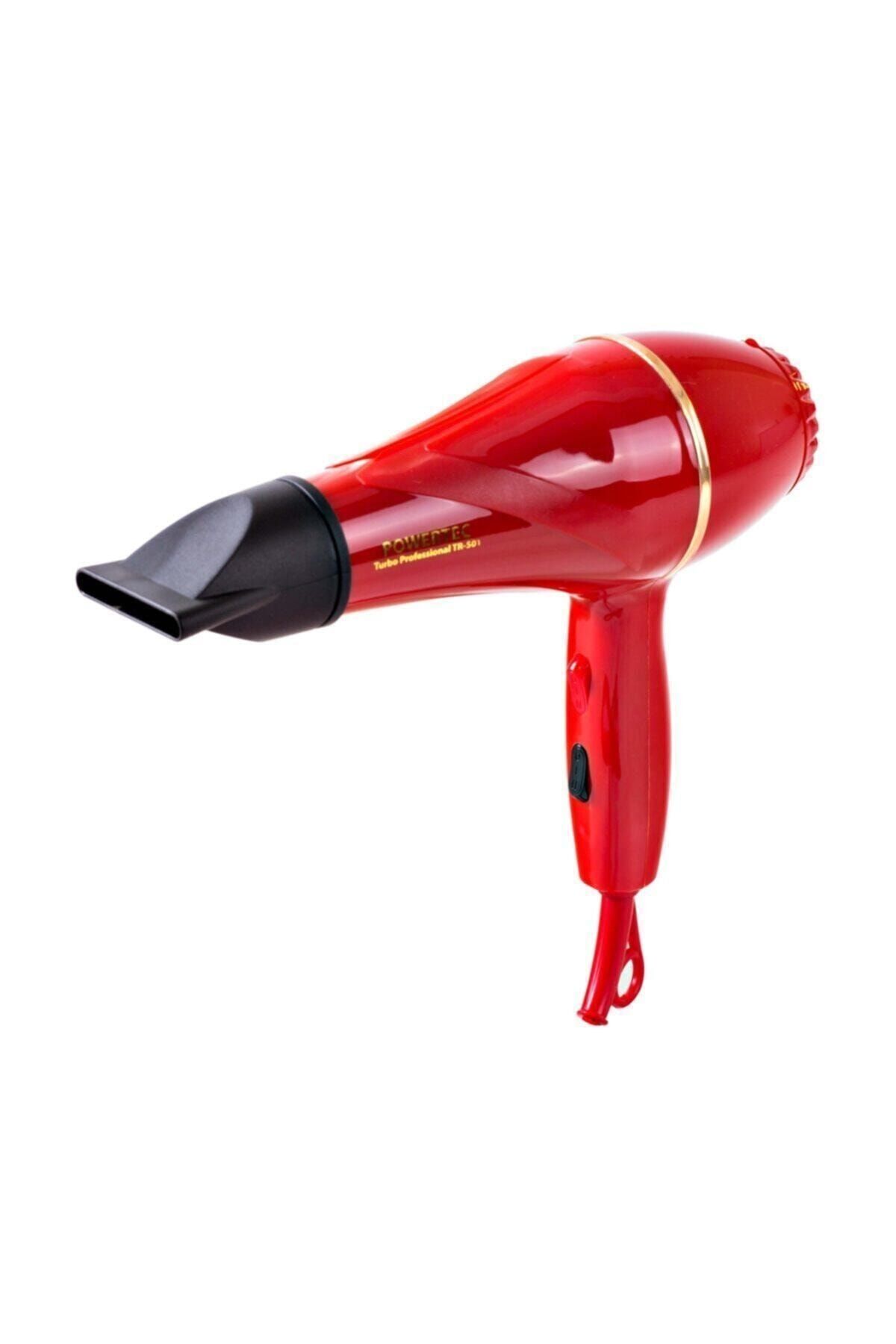 Powertec Kırmızı Profesyonel Kırmızı Tr-501 Fön Saç Kurutma Makinesi Profesyonel 2 Kademeli Yok 220 - 240 V