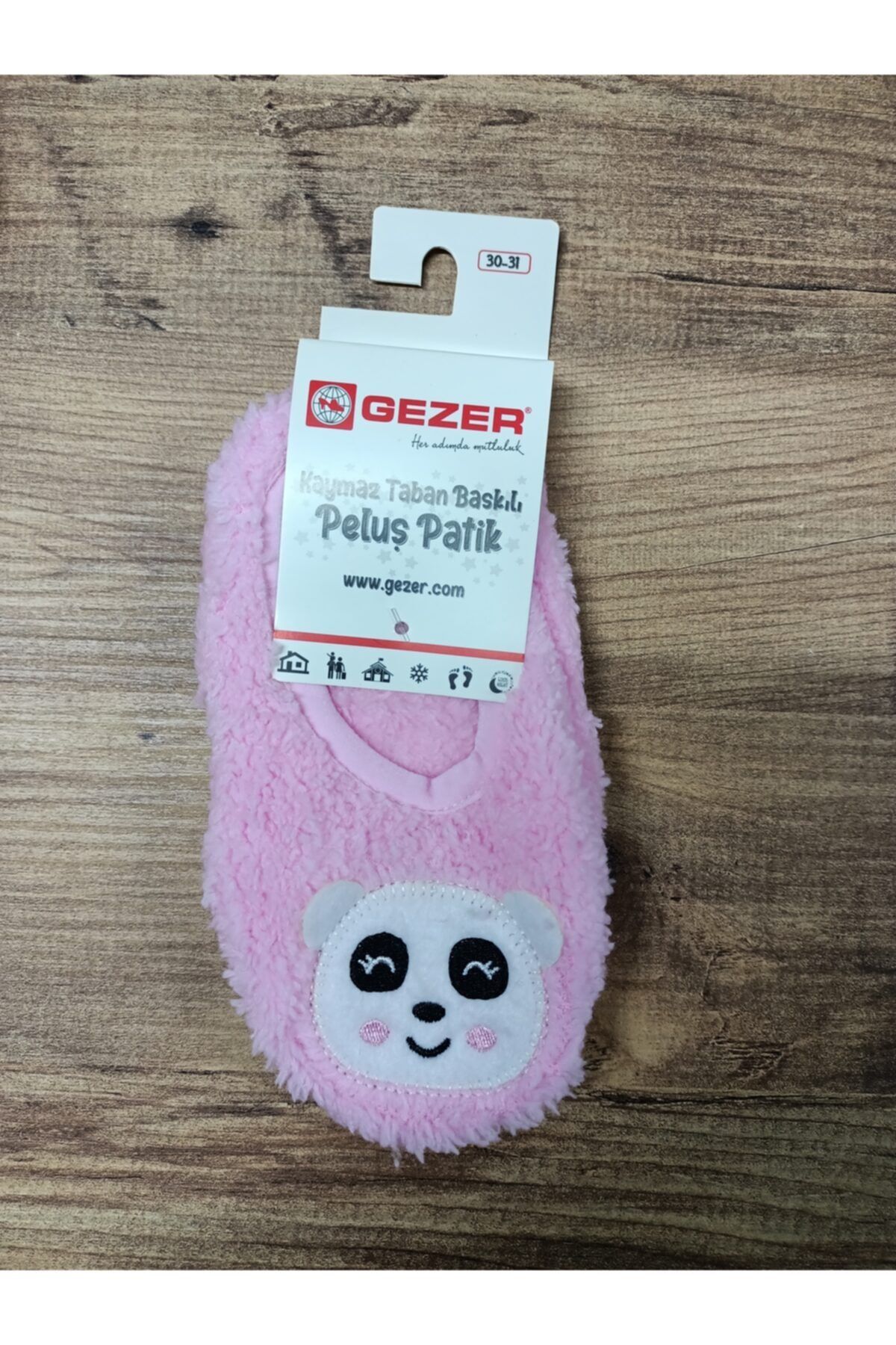 Gezer Kaymaz Taban Başlıklı Peluş Patik