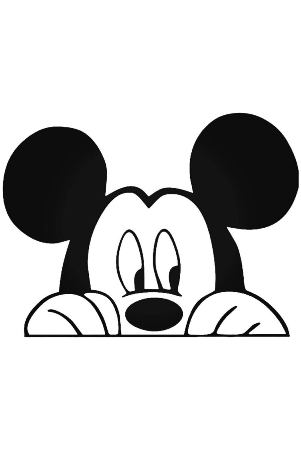 Universal Mickey Mouse Peeking Sticker Araba Oto Arma Duvar Çıkartma 20 cm