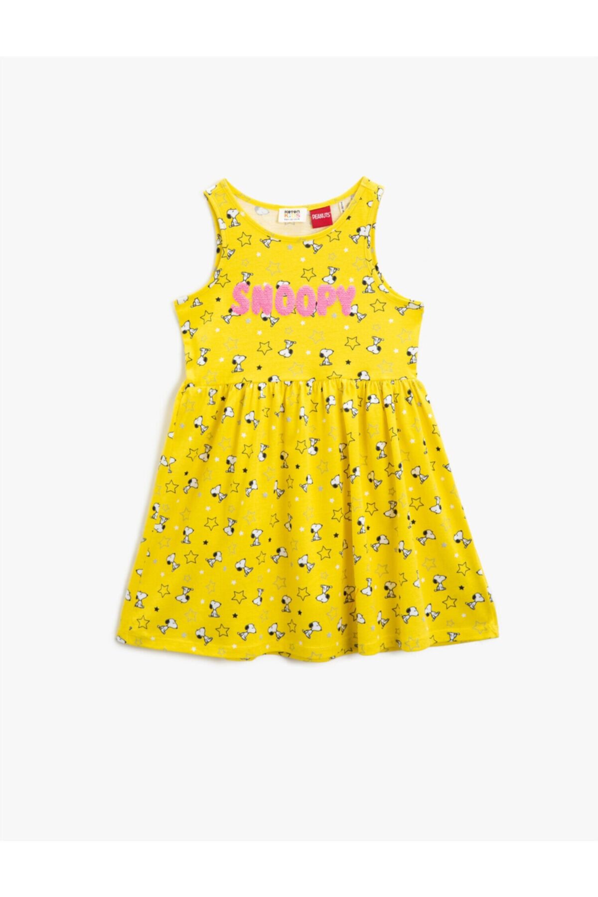 Koton Kız Çocuk Snoopy Elbise Bisiklet Yaka Elbise