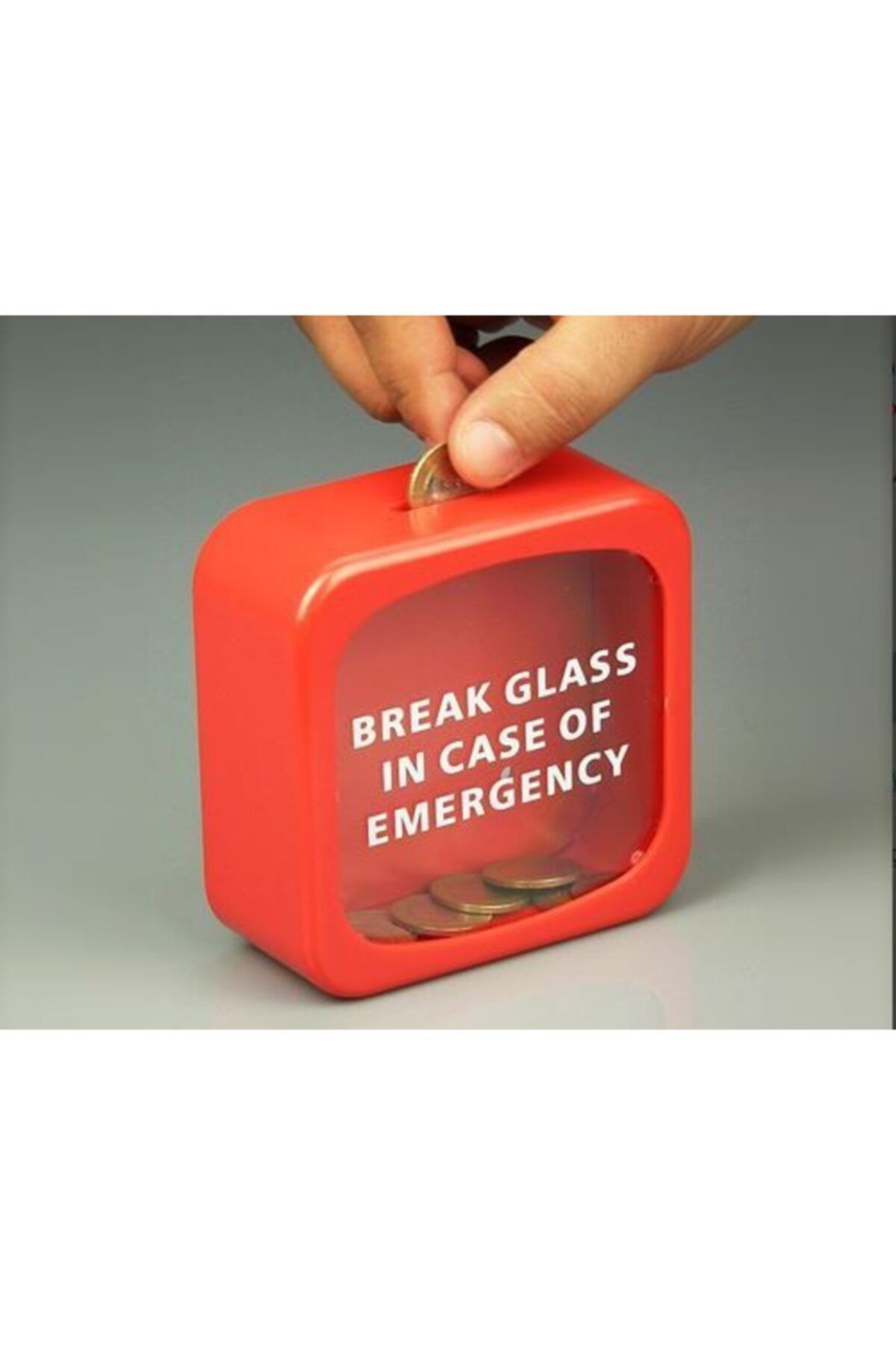 OEM Acil Durum Kumbarası Yangın Alarm Butonu Şeklinde - Break Glass In Case Of Emergency