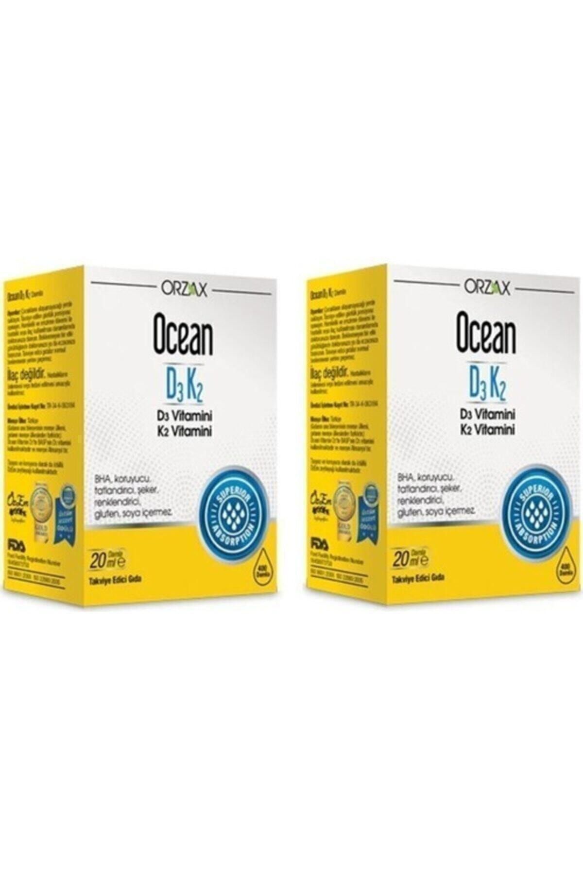 Orzax Ocean Vitamin D3k2 Damla 20 Ml 2'li Paket