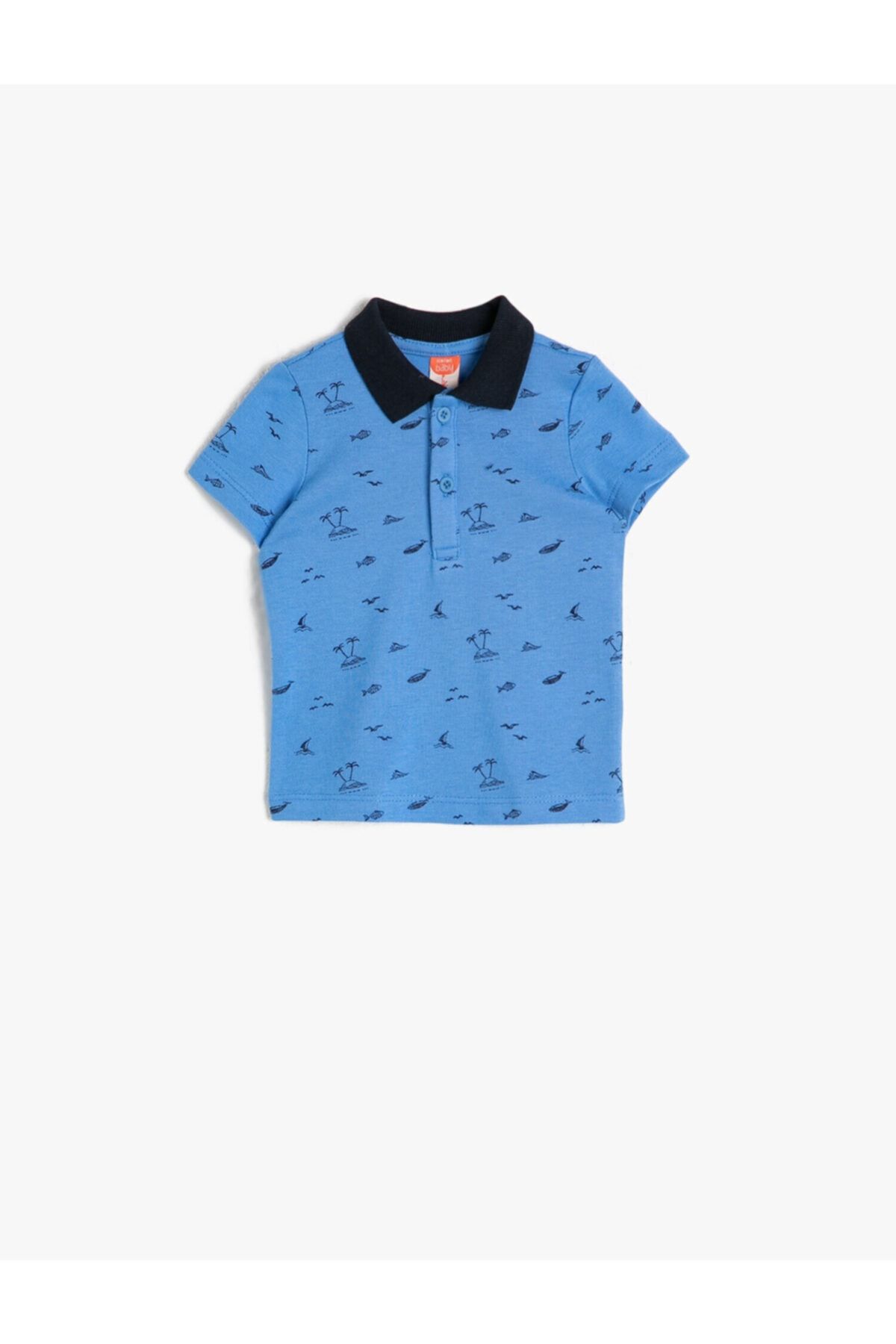 Koton Mavi Desenli Erkek Bebek T-shirt 0ymb18062ok