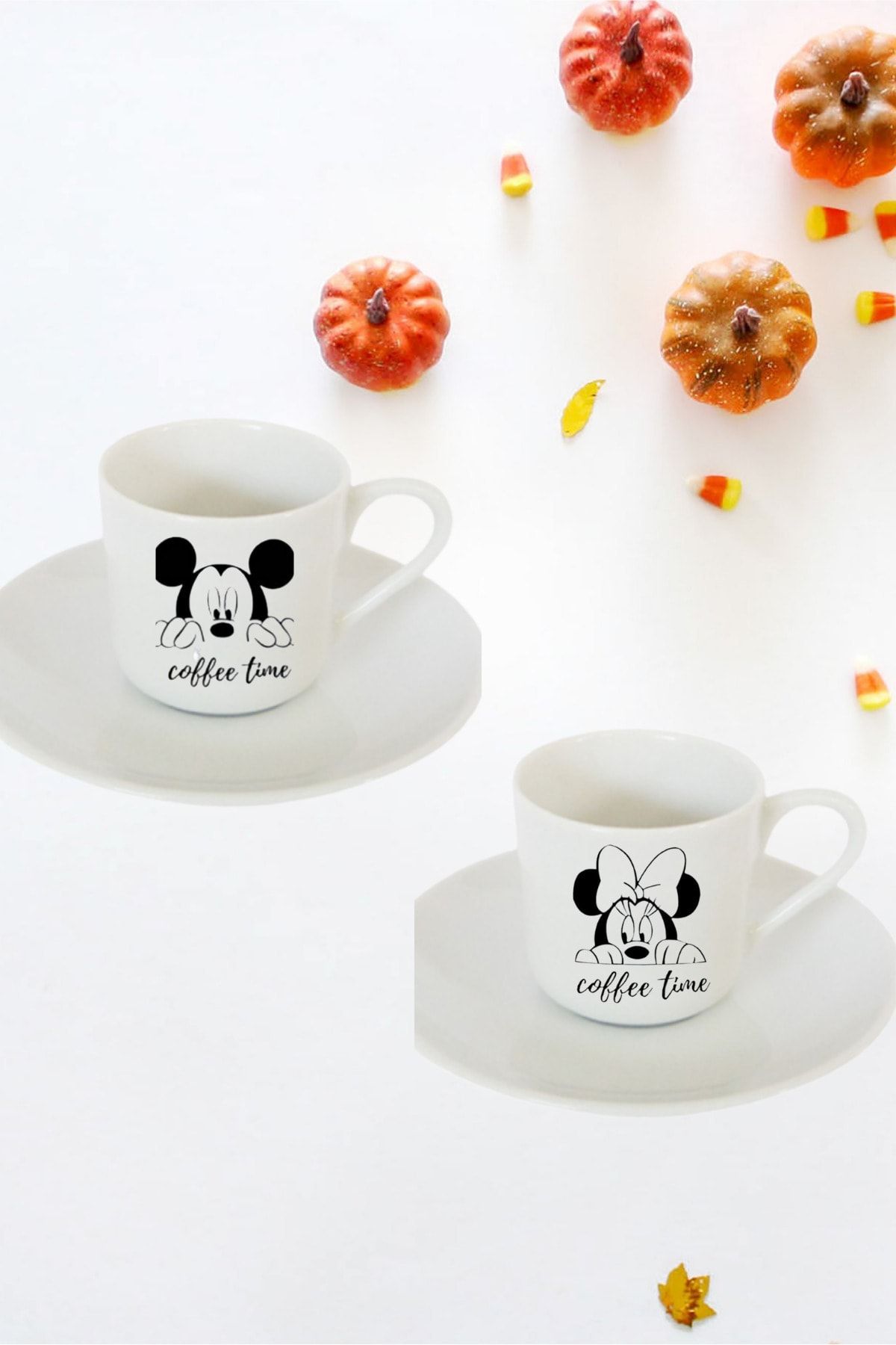 homestorebotique Minnie Mickey Mouse Coffee Time Tasarımlı Türk Kahve Fincanı