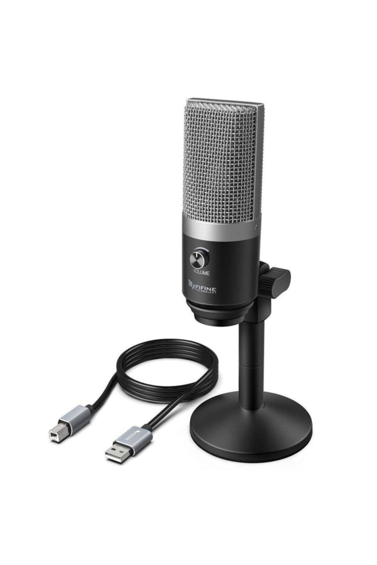 Fifine K670 Usb Mikrofon - Podcast - Yayıncı - Youtuber - Condenser - Bilgisayar Mikrofonu (gri)