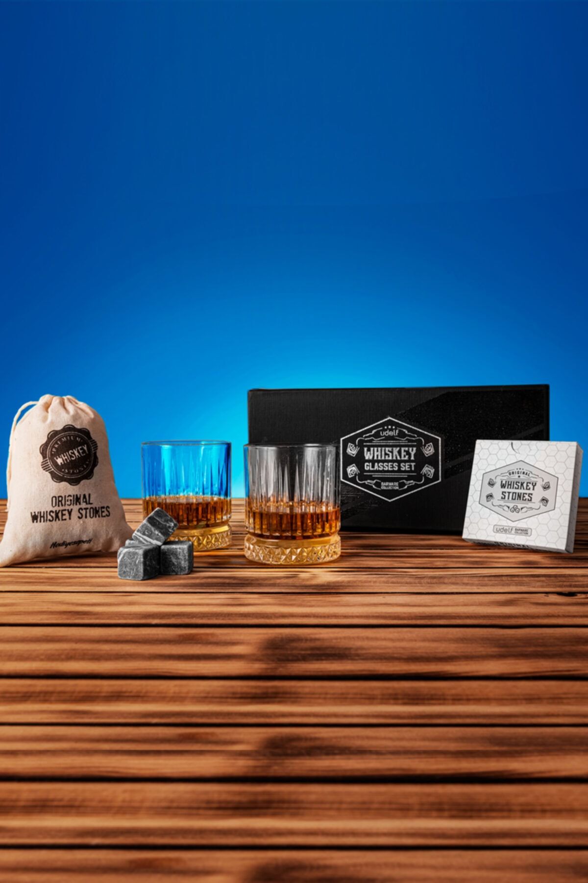 Hediyesepeti Premium Kutulu Glasgow 2'li Viski Bardak Kadeh Seti - Viski Bardağı Viski Taşı Seti