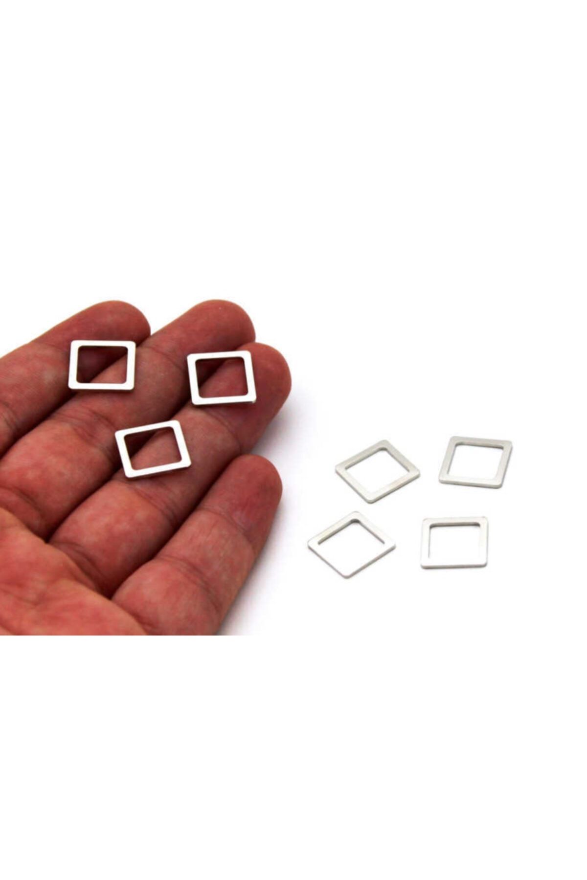 yfhobi 2 Adet- 13x13 Mm Dikdörtgen Rondela Pul, Takı Malzemesi, Metal Pul, Nikel Kaplama, Pirinç #1270n