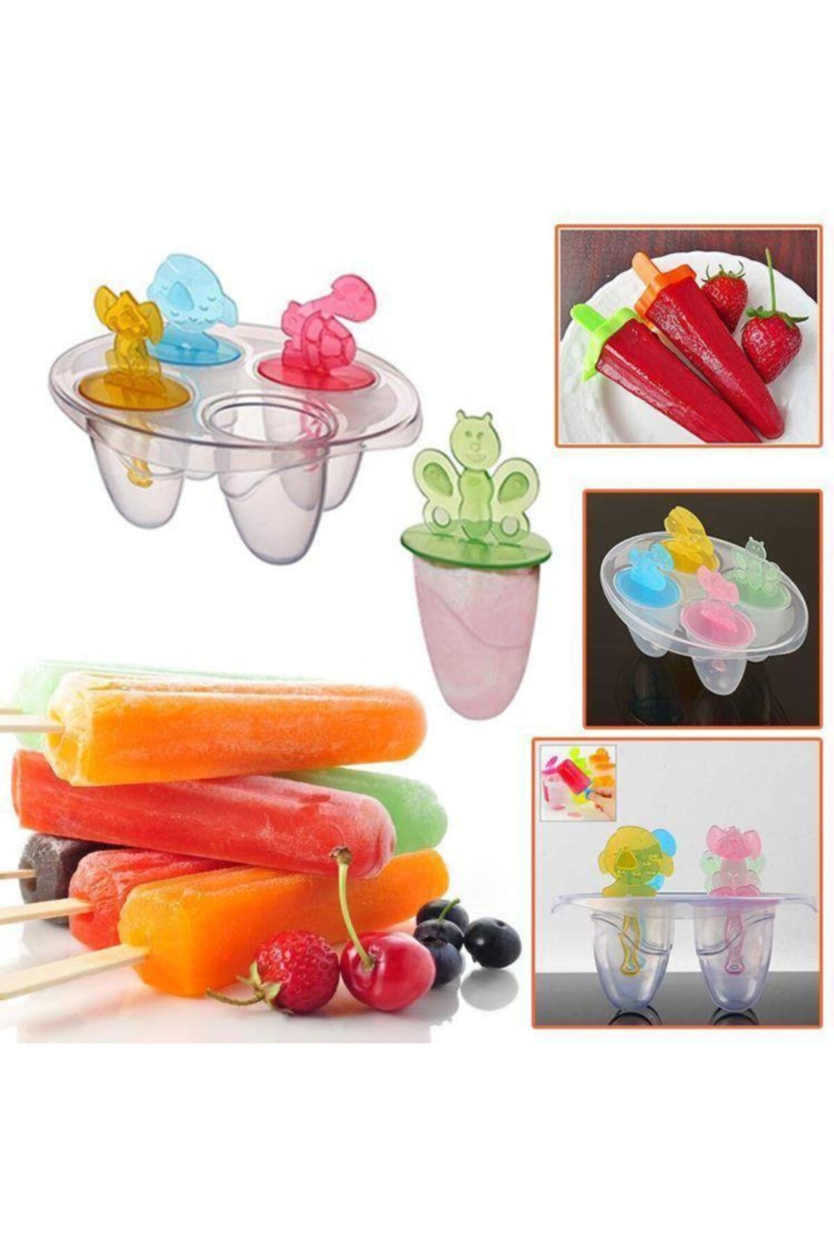 Genel Markalar Meyve Suyu Meyveli Yoğurt Meybuz Dondurma Kalıbı Seti Plastik