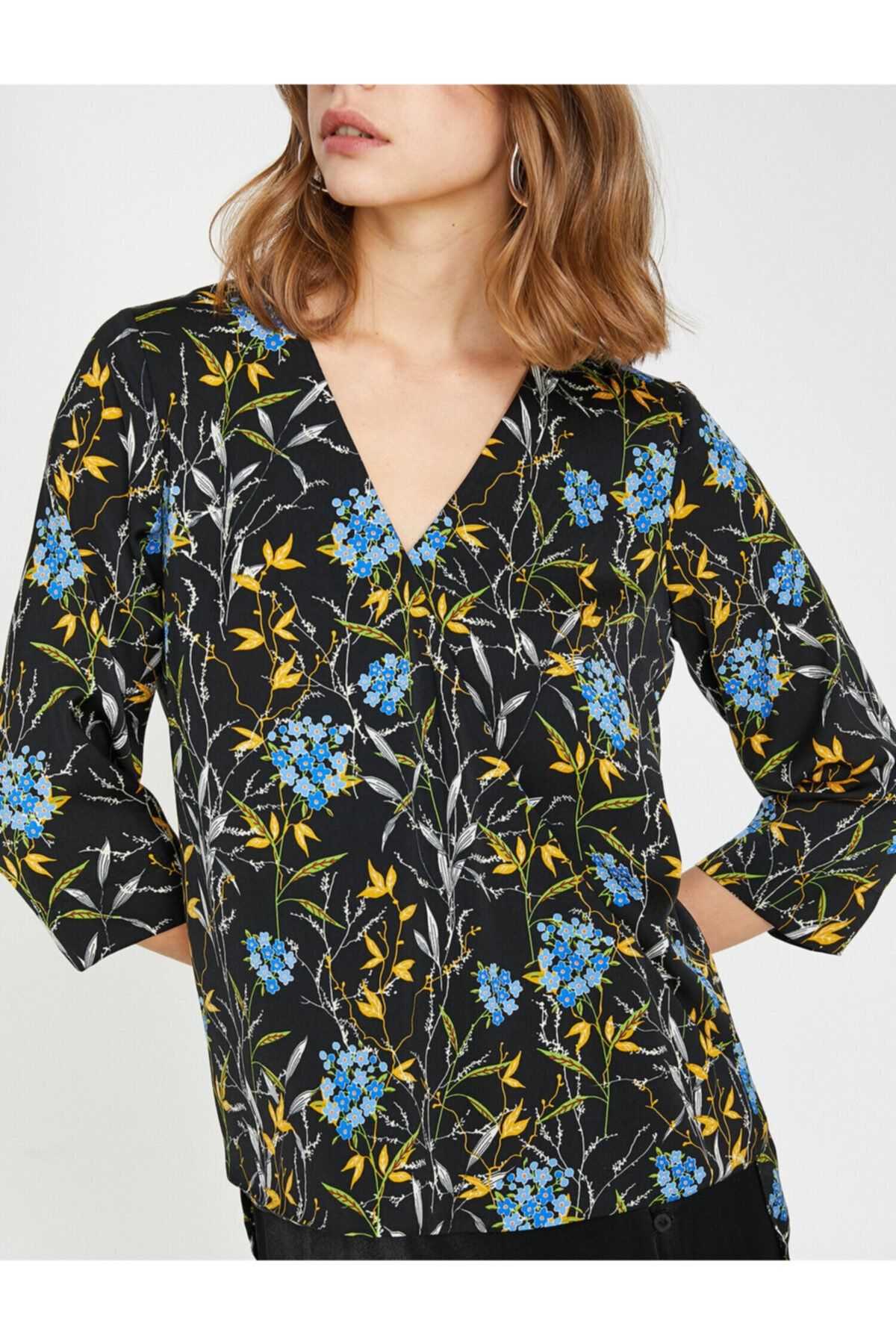 Koton Kadın Renkli Çiçek Desenli Bluz 9YAK68128PW