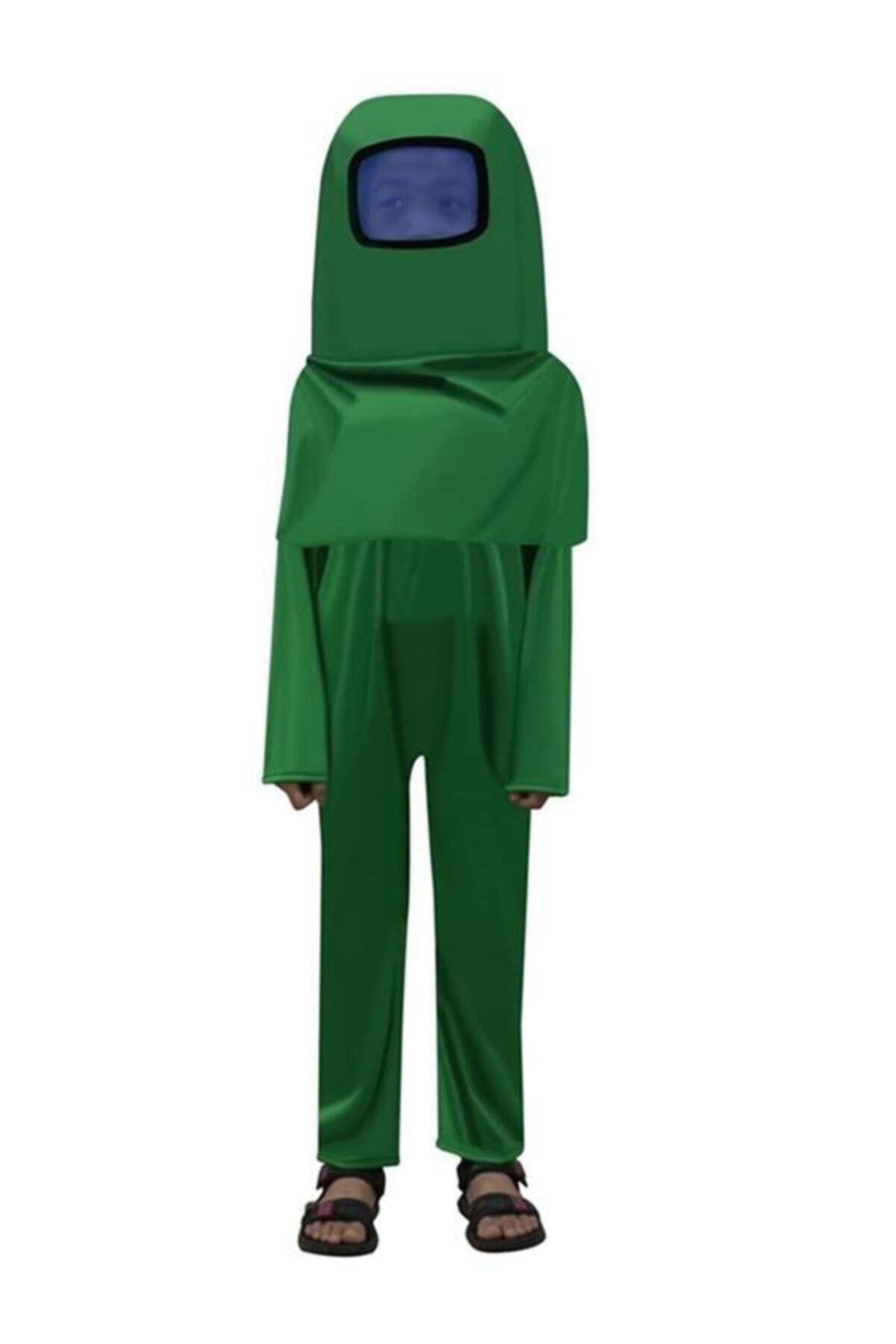 Kostüm Sarayı Among Us Cosplay Uzaylı Astronot Kostümü Yeşil
