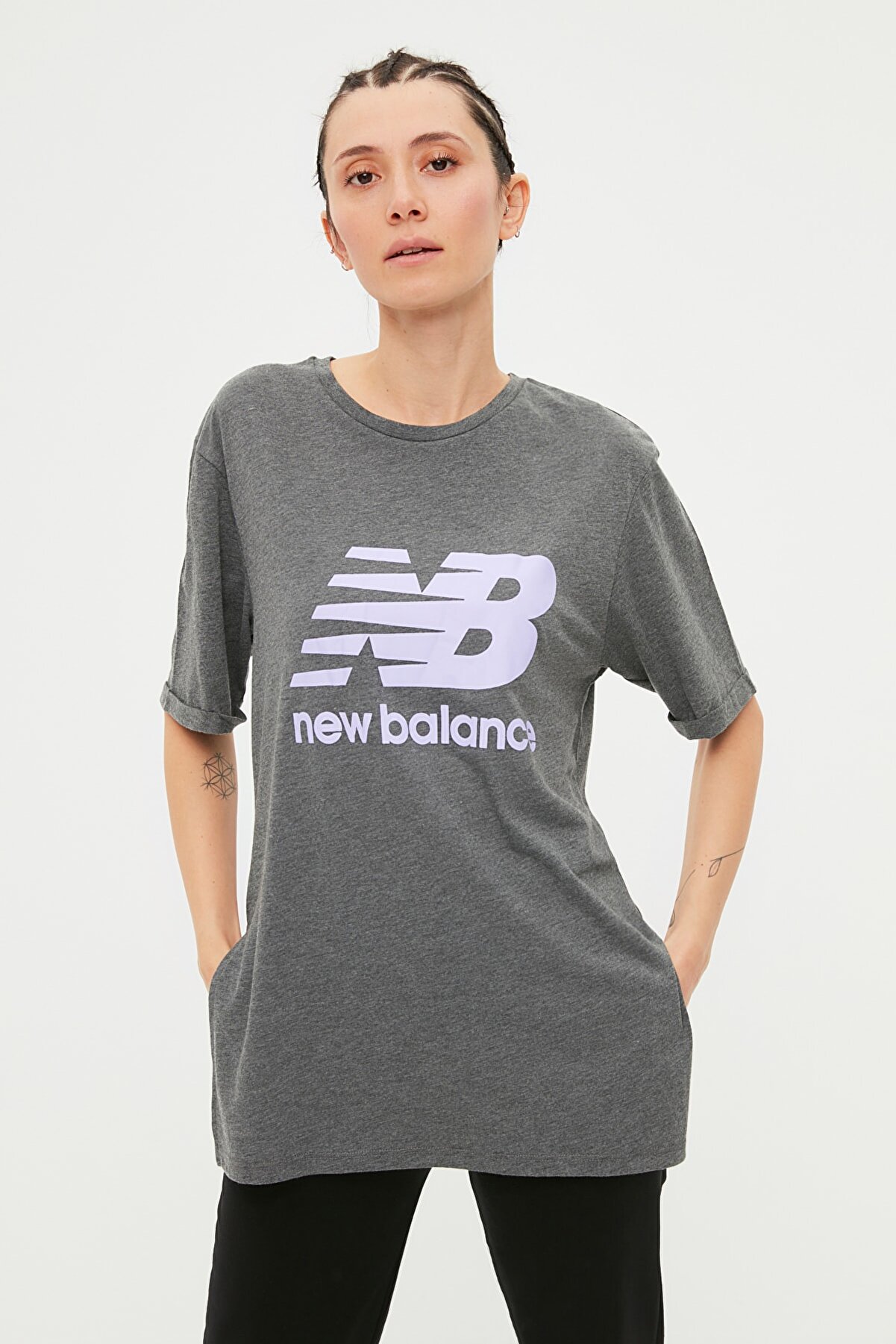 New Balance Spor T-Shirt - NB VOM TEE - V-WTT916-CHC
