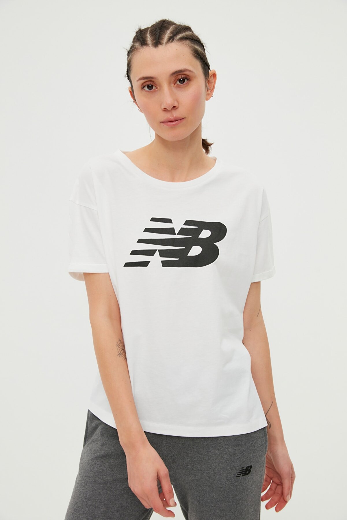 New Balance Spor T-Shirt - NB VOM TEE - V-WTT807-WT
