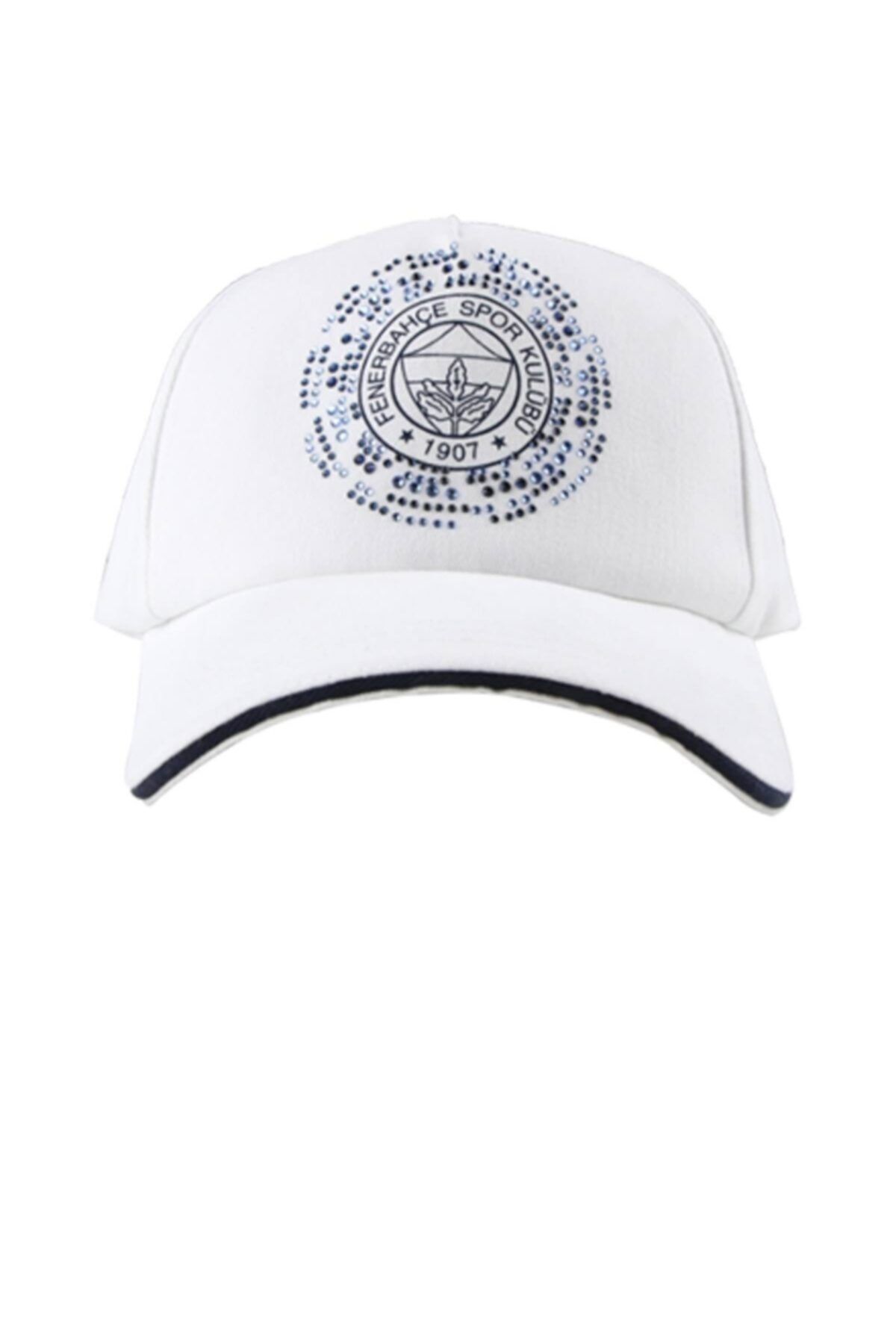 Fenerbahçe Fenerbahçe Kadın Şapka ,beyaz Taşlı Şapka ,fenerıum Şapka,taş Işlemeli Şapka