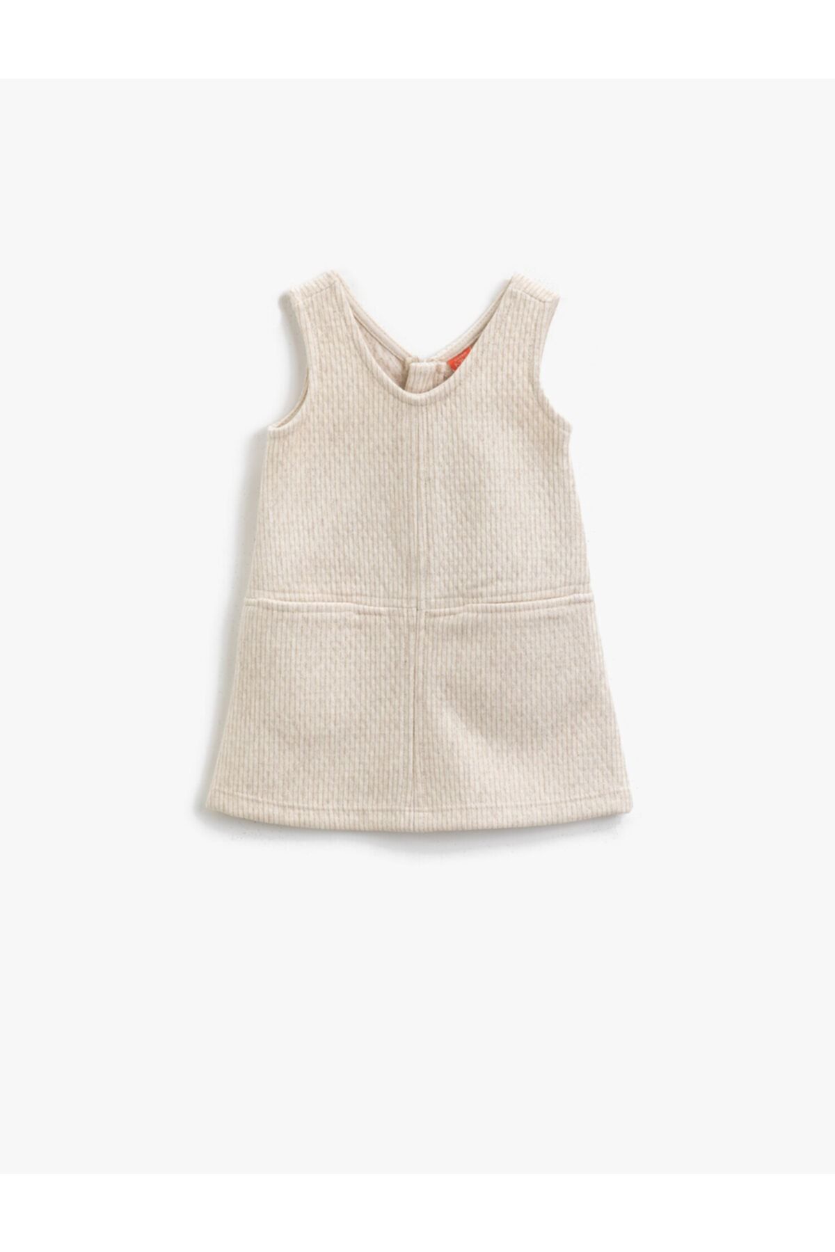 Koton Ekru Çizgili Kız Bebek Elbise