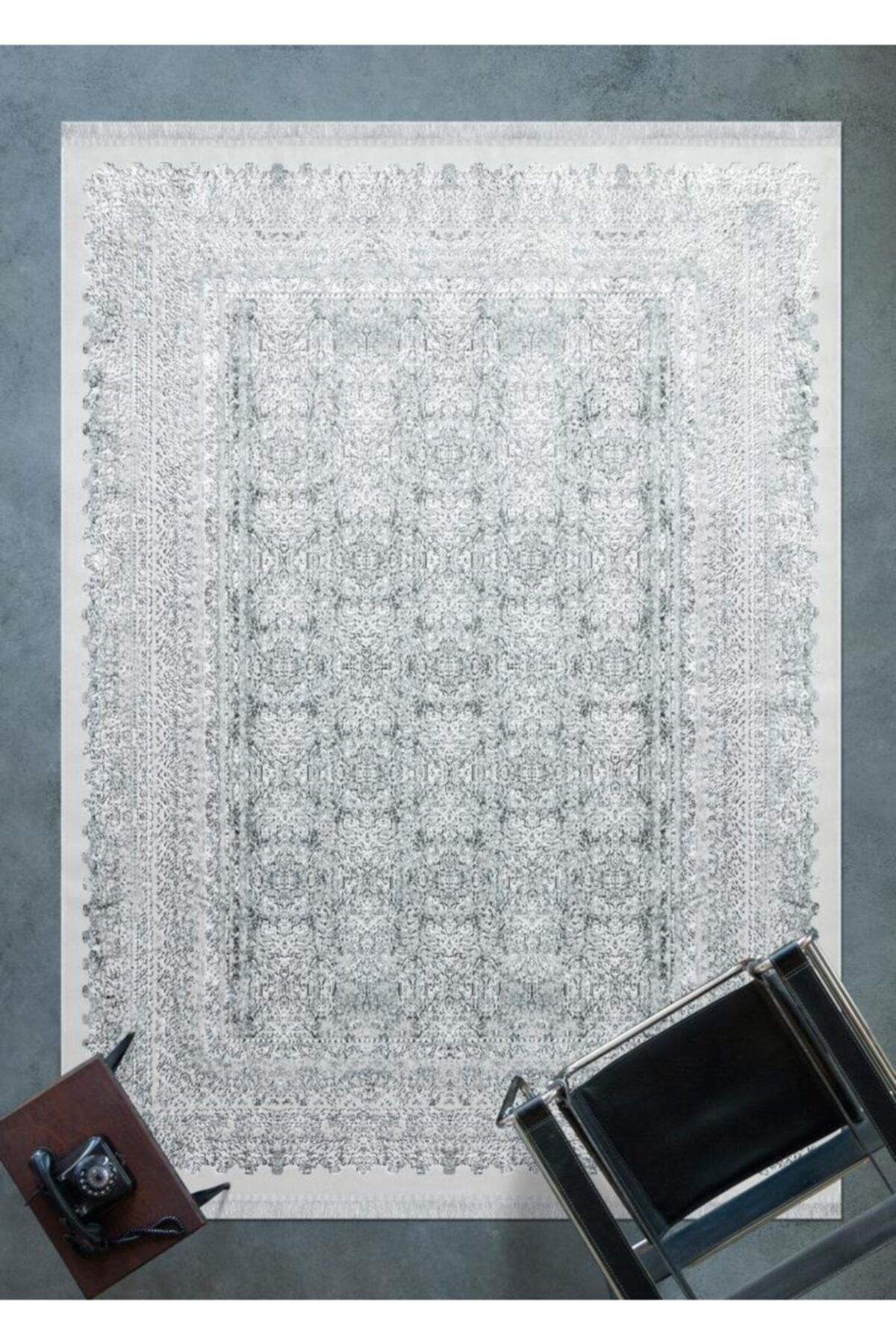 Apex Lucca Akrilik-polyester Kaymaz Tabanlı Dokuma Mutfak Halısı, 6020 Beyaz Yıkanabilir Halı