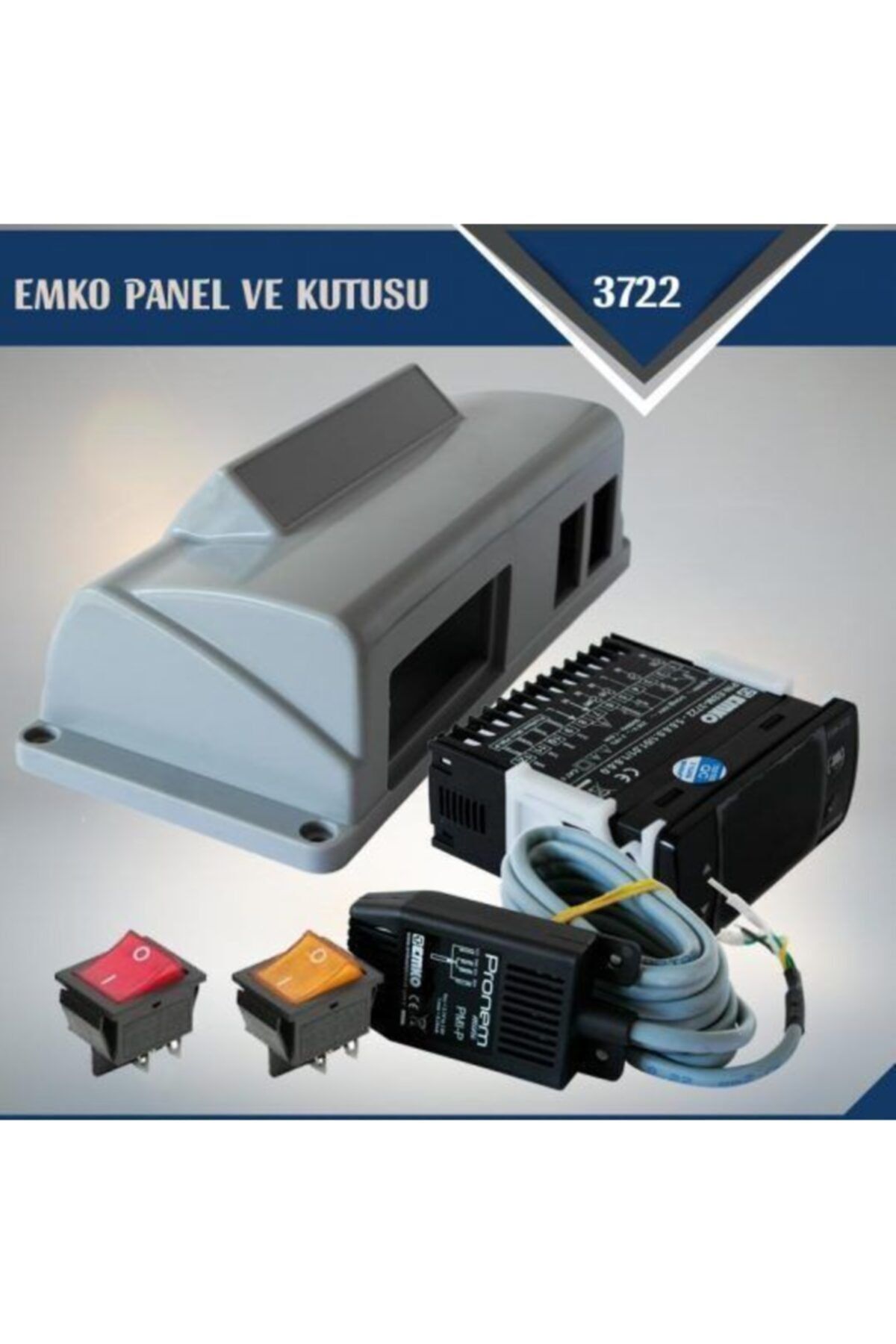 Emko 3722 Isı-nem-motor Çevirme Cihazı (2 Işıklı Anahtar Ve Panel Kutulu)